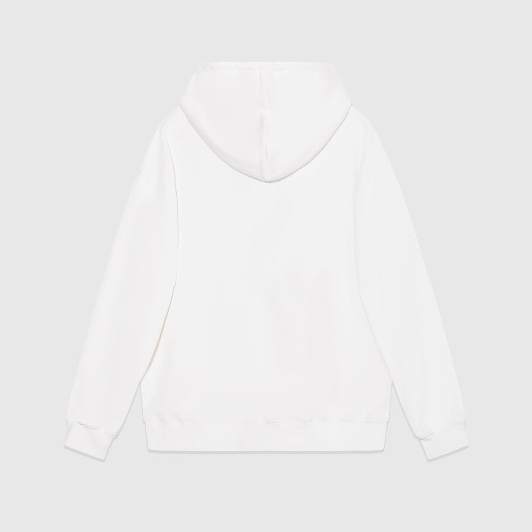 Schwarz-weißer Kapuzenpullover