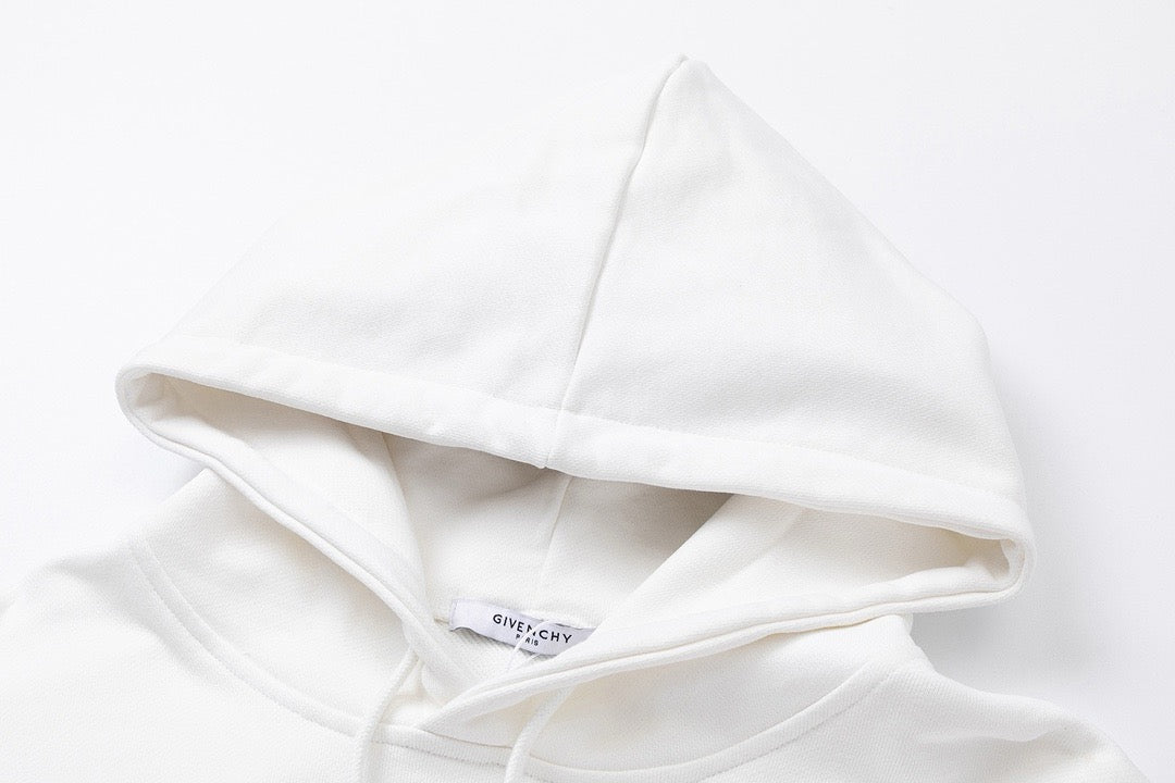 Schwarz-weißer Kapuzenpullover