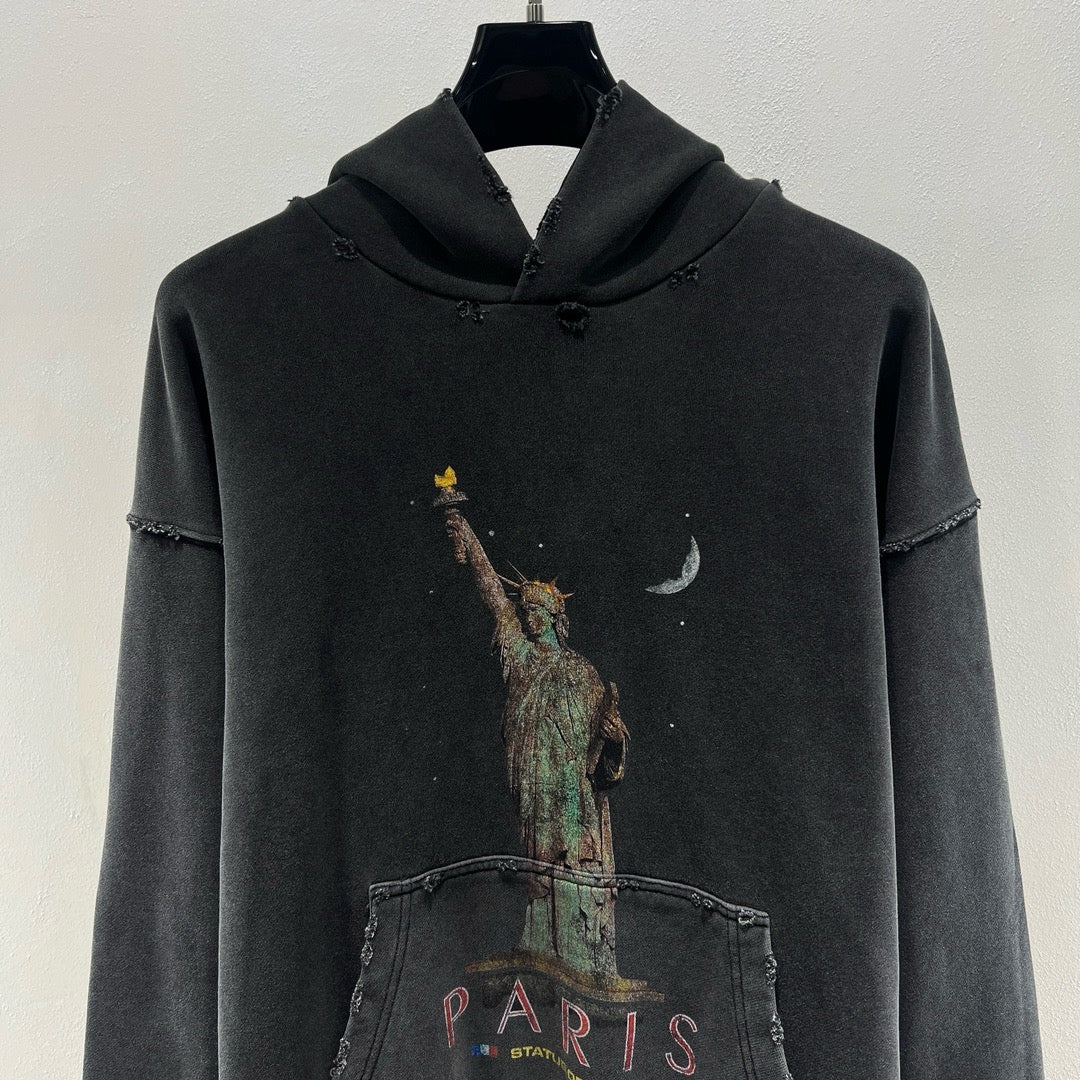 Sudadera con capucha azul oscuro