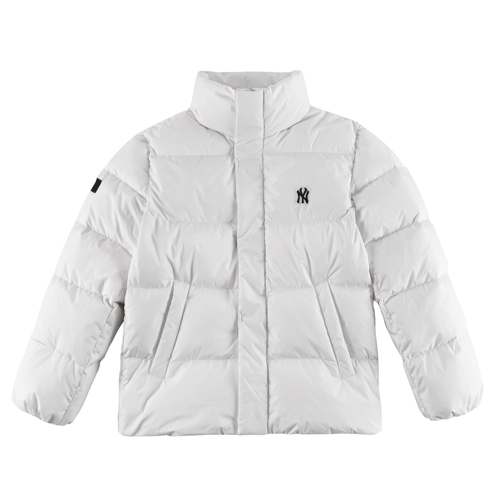 Schwarze, graue, rosa und weiße Jacke