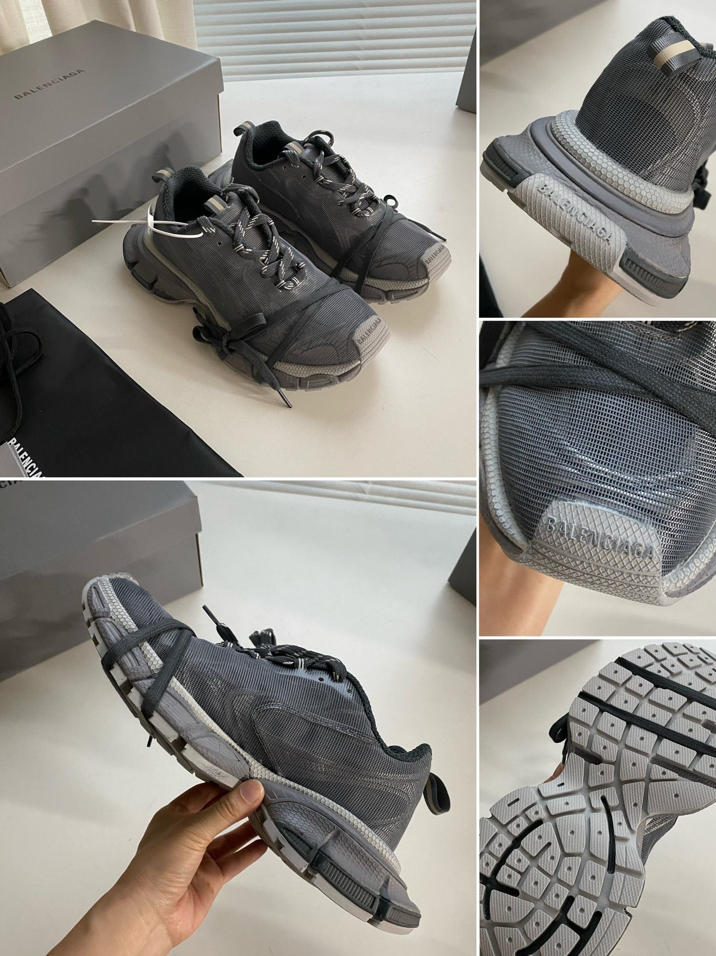 Blaue und graue Schuhe