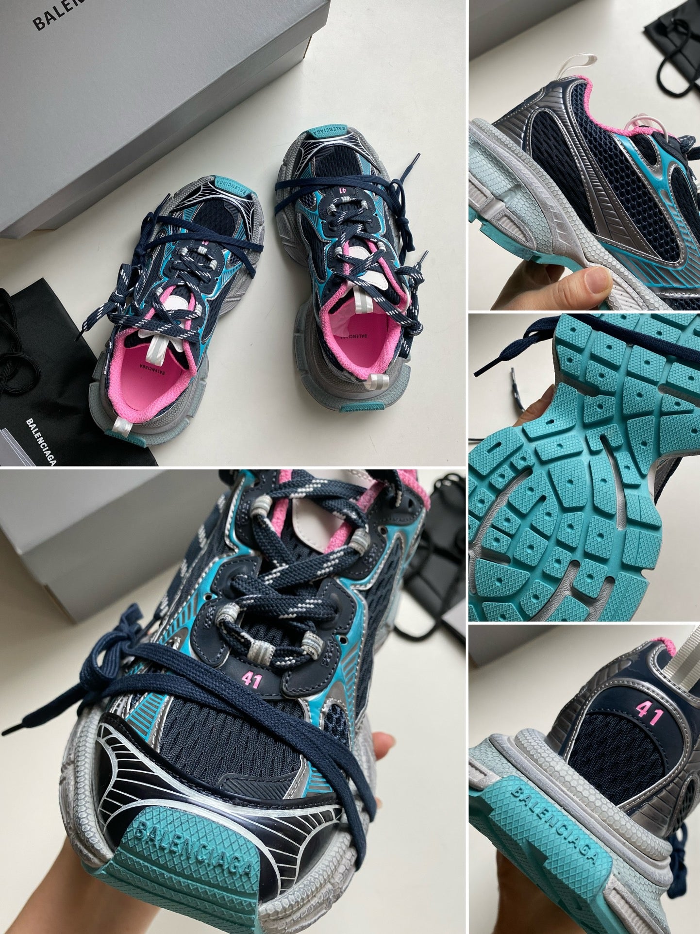 Zapatos negros y grises