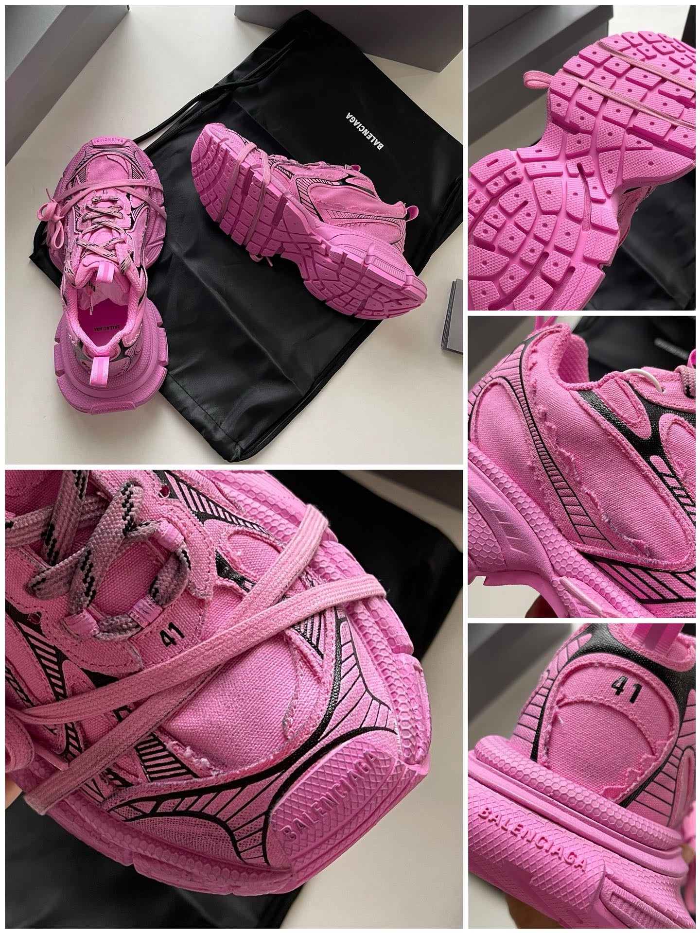 Schuhe in Himmelblau, Rosa und Khaki