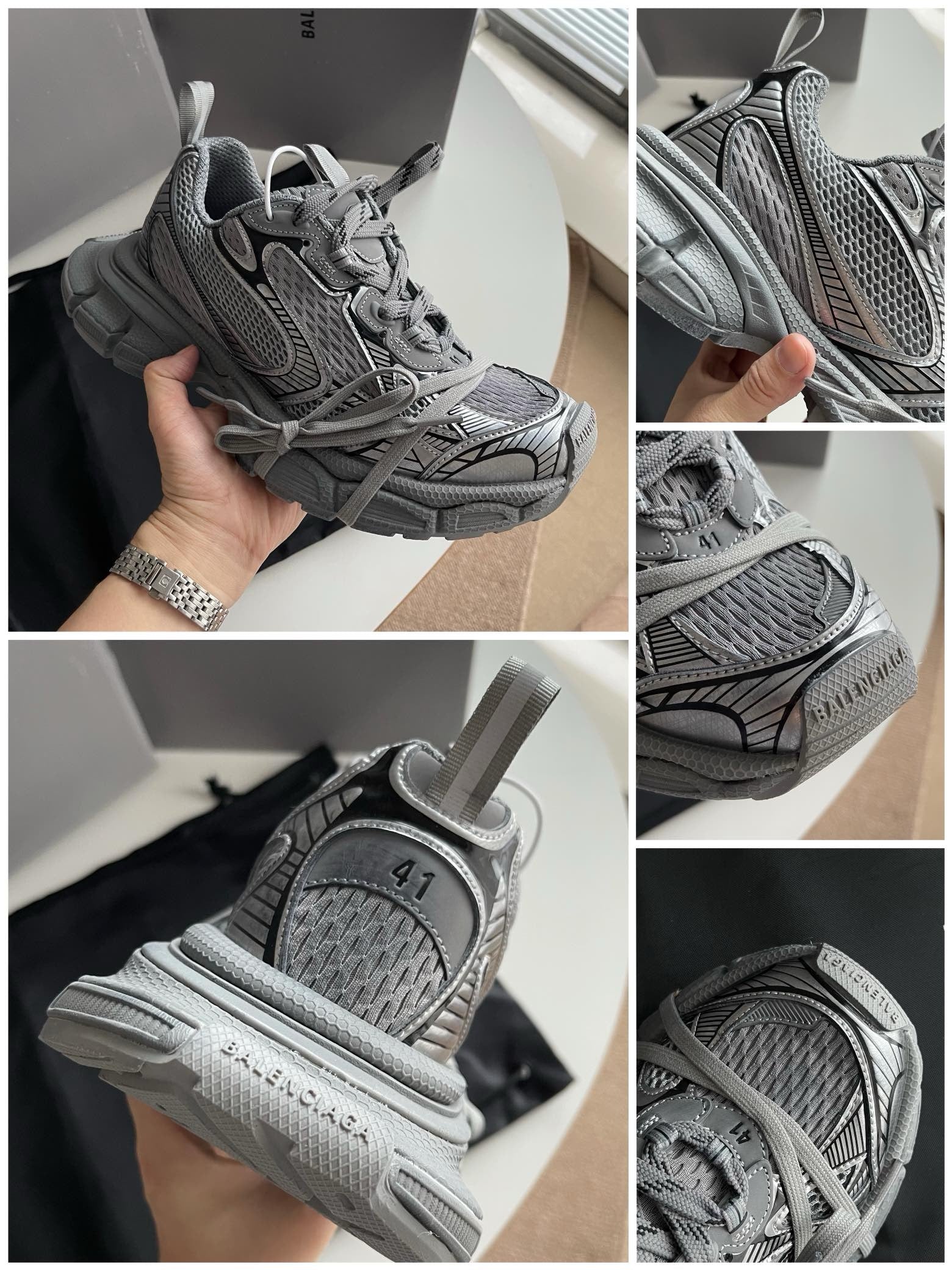 Graue und schwarze Schuhe