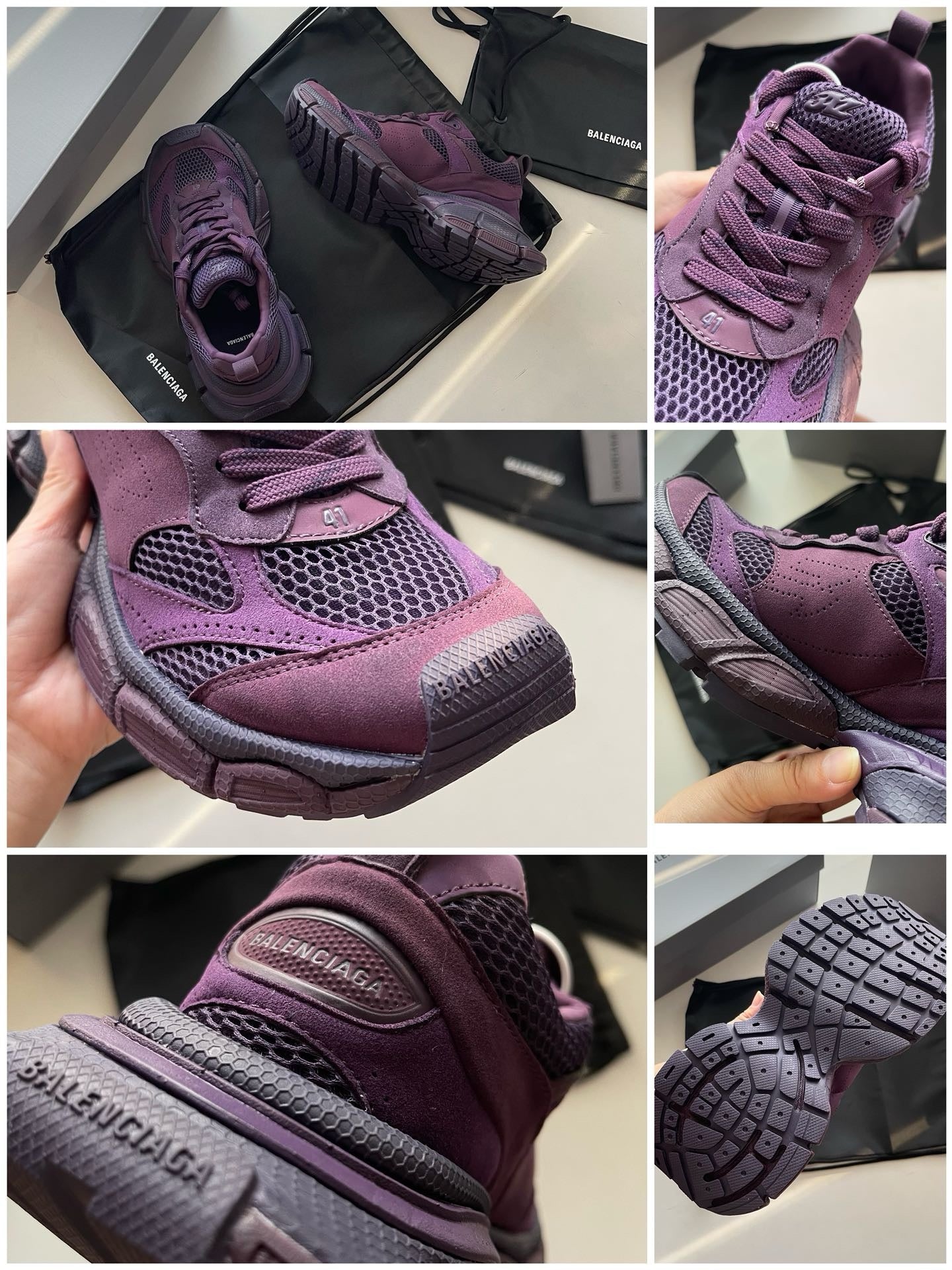 Himmelblaue, violette und schwarze Schuhe