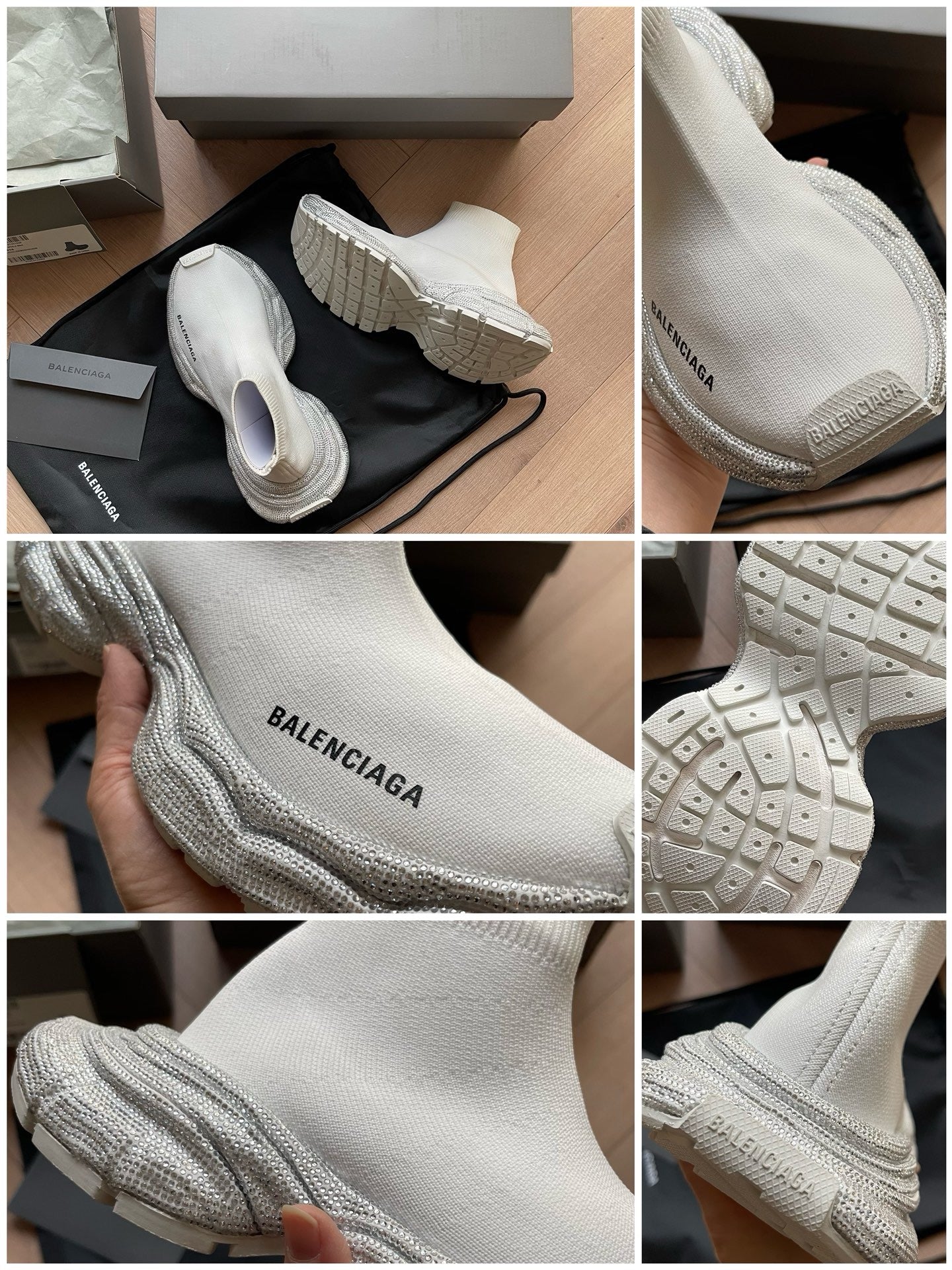 Schwarze, weiße, khakifarbene und graue Schuhe