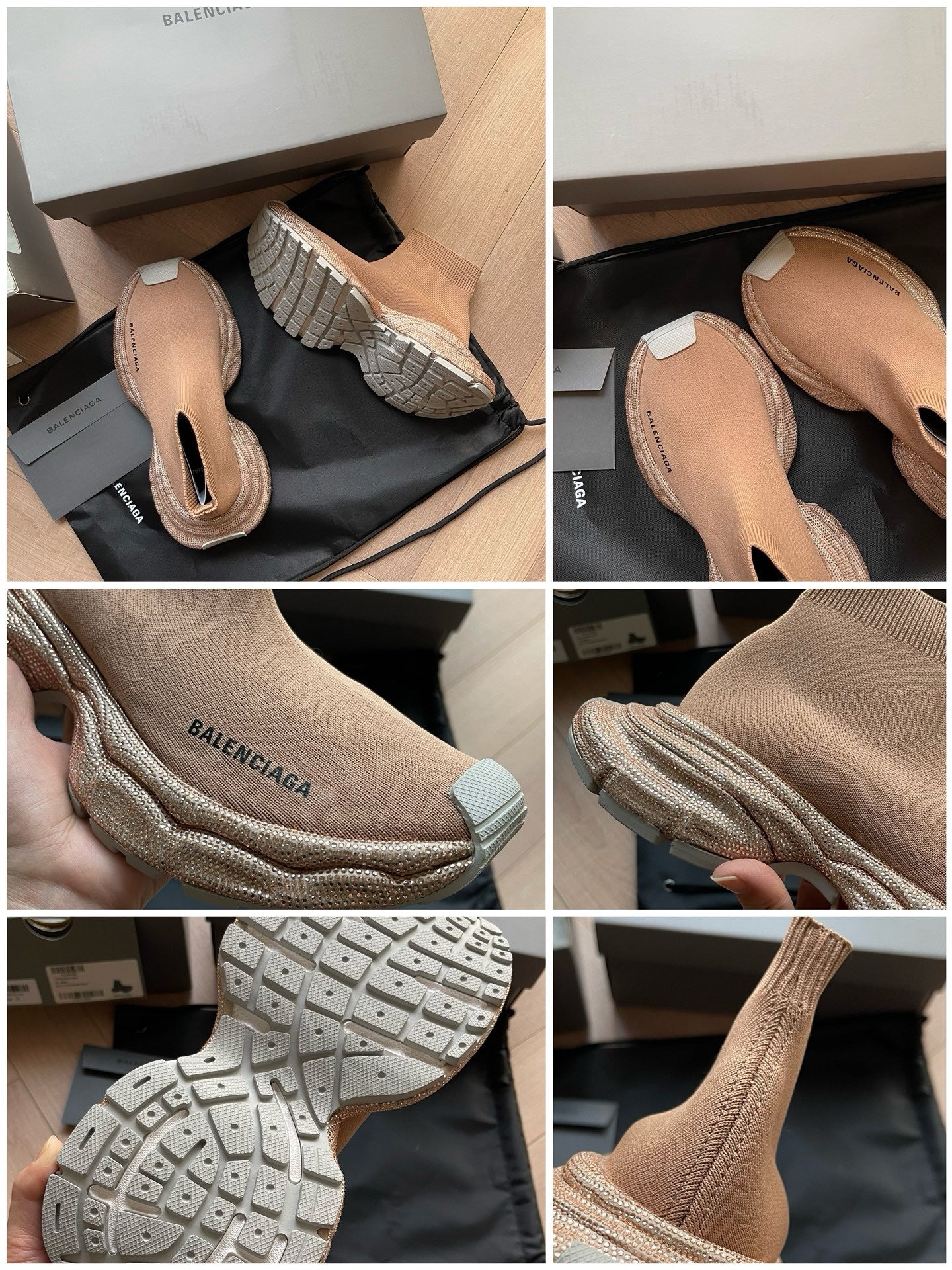 Schwarze, weiße, khakifarbene und graue Schuhe