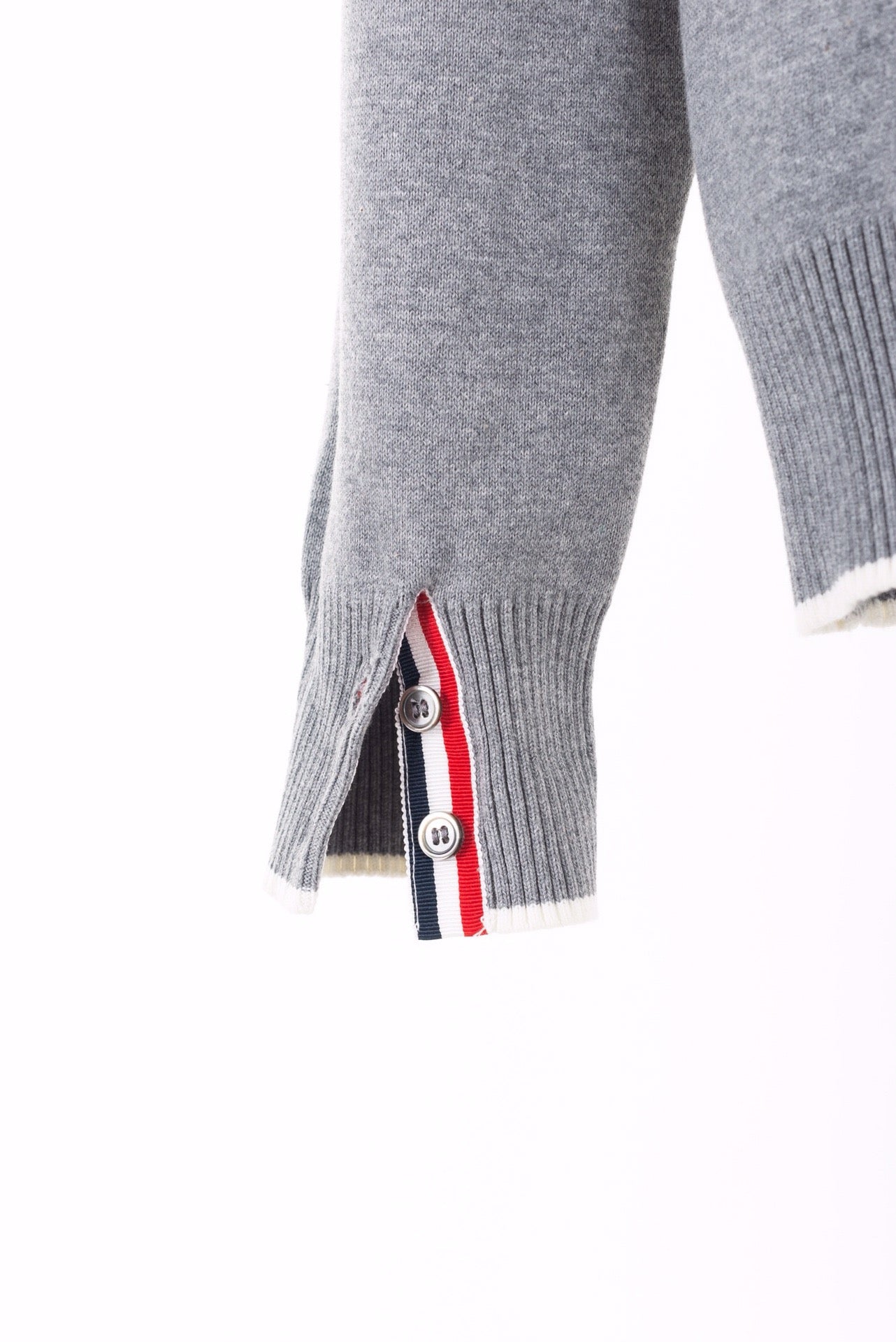 Dunkelblaue und graue Jacke