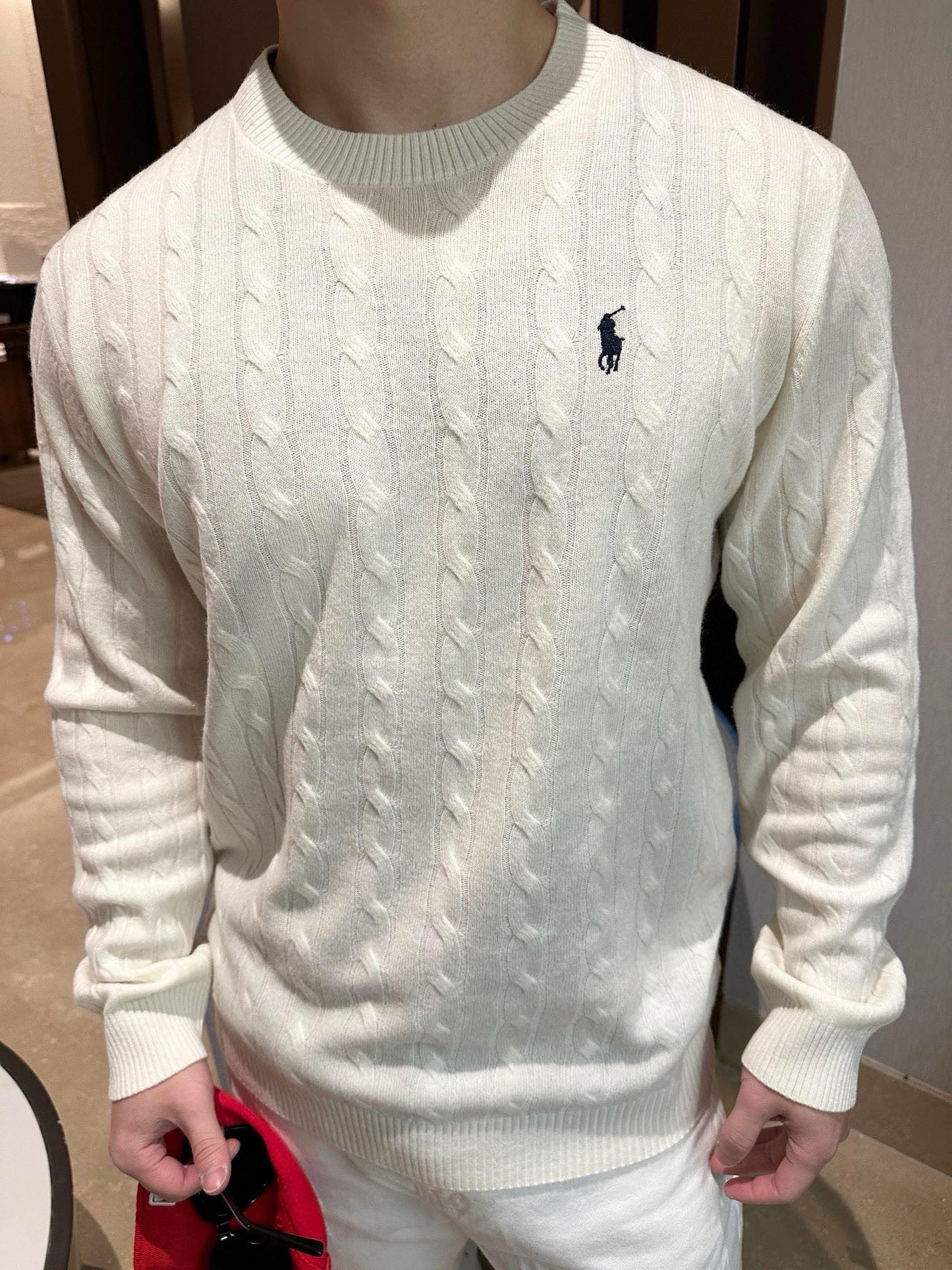 Jersey in Weiß, Grau und Blau