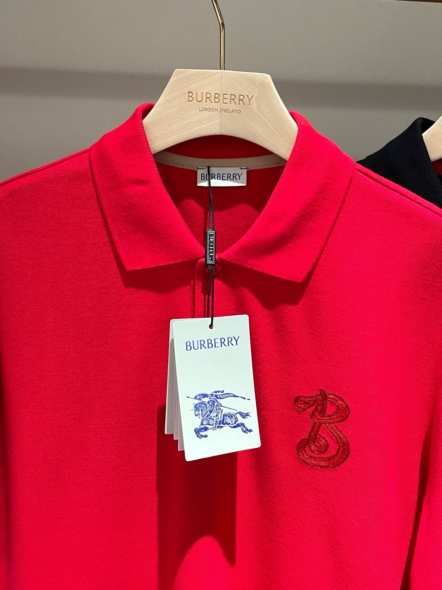 Schwarzes und rotes Polo