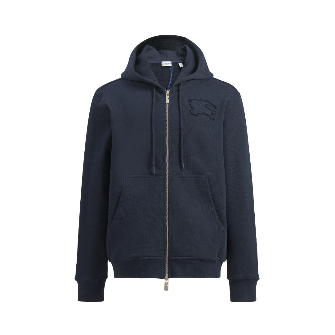 Schwarze und dunkelblaue Jacke