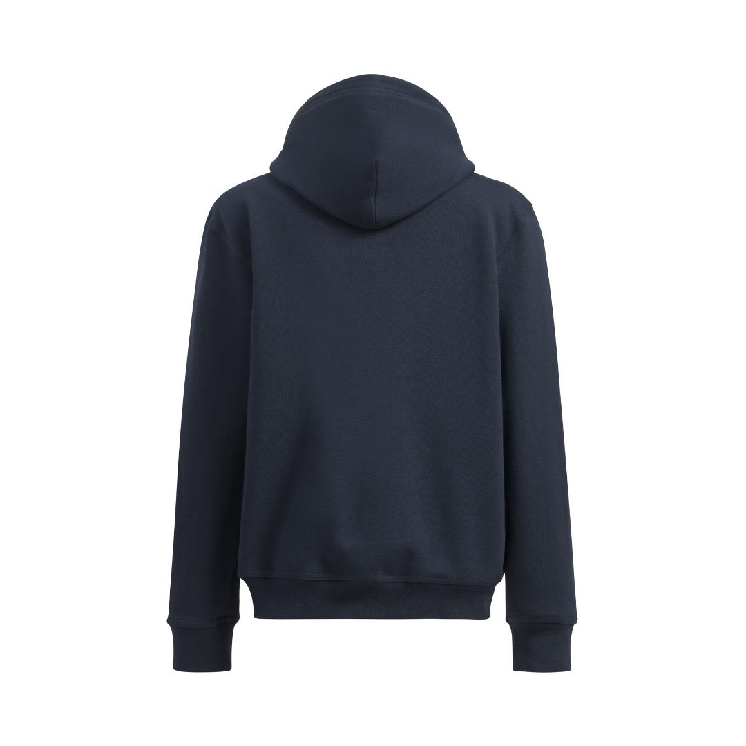 Schwarze und dunkelblaue Jacke