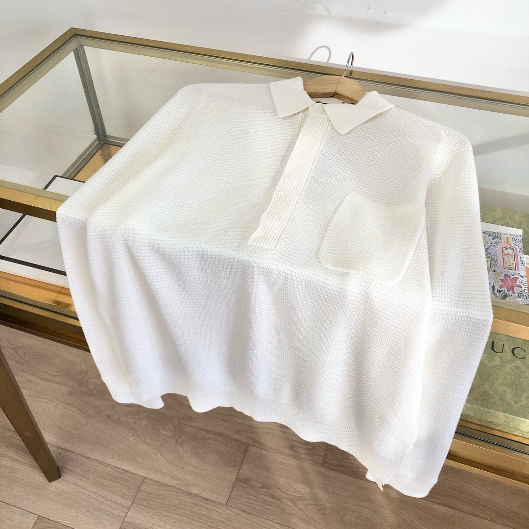 Jersey in Weiß und Apricot