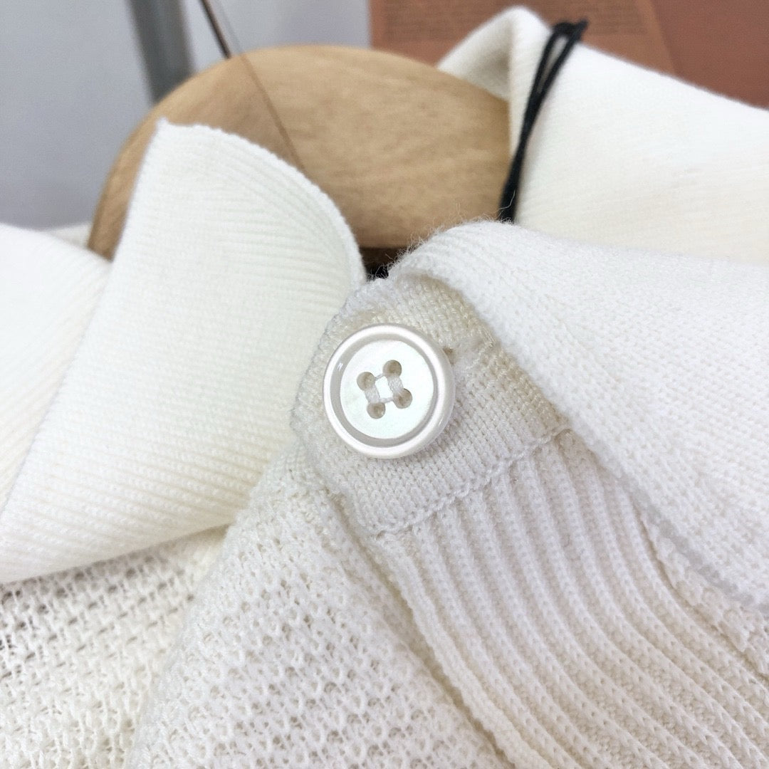 Jersey in Weiß und Apricot