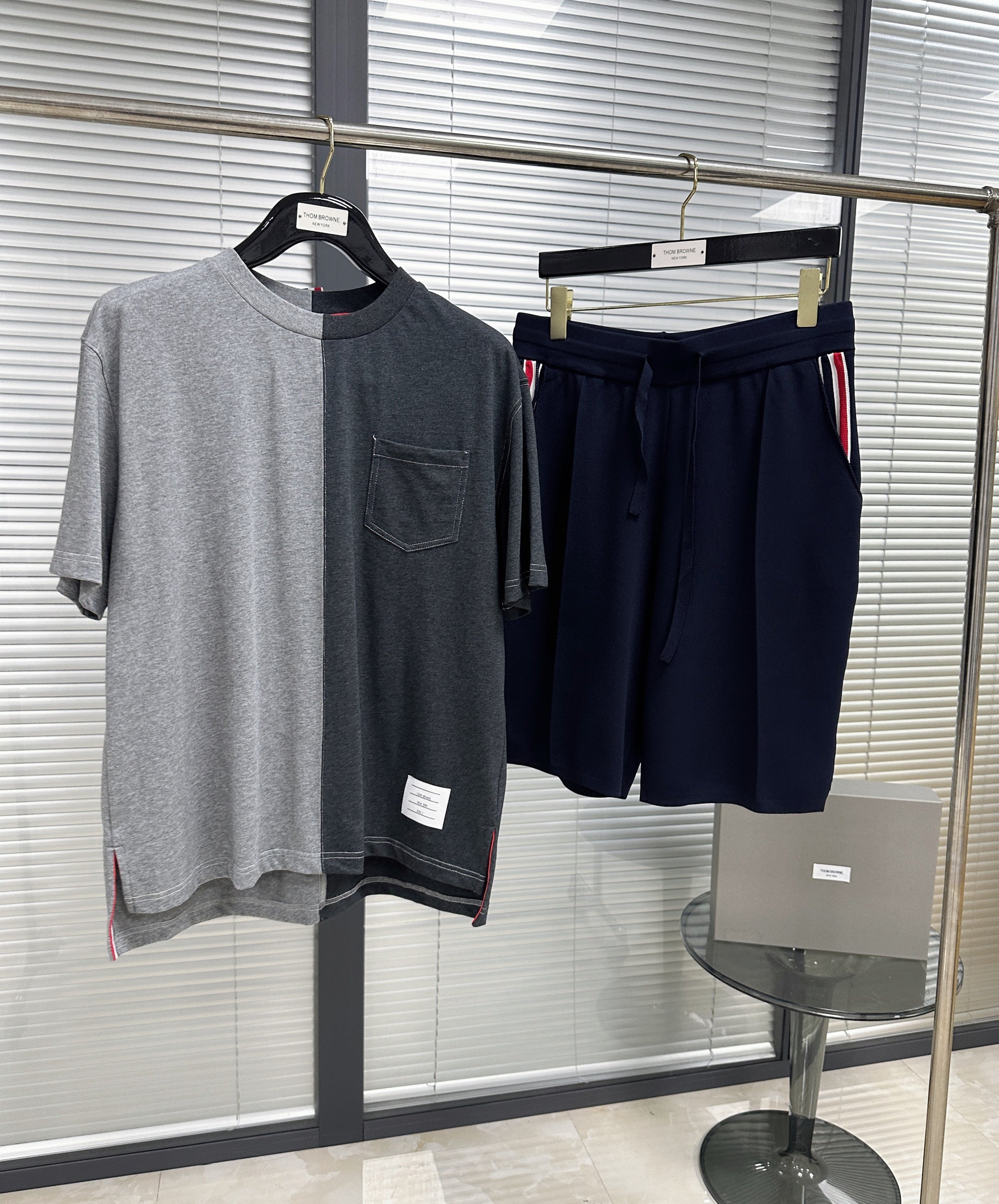 White and Dark Blue Short - FashionHype.xyz