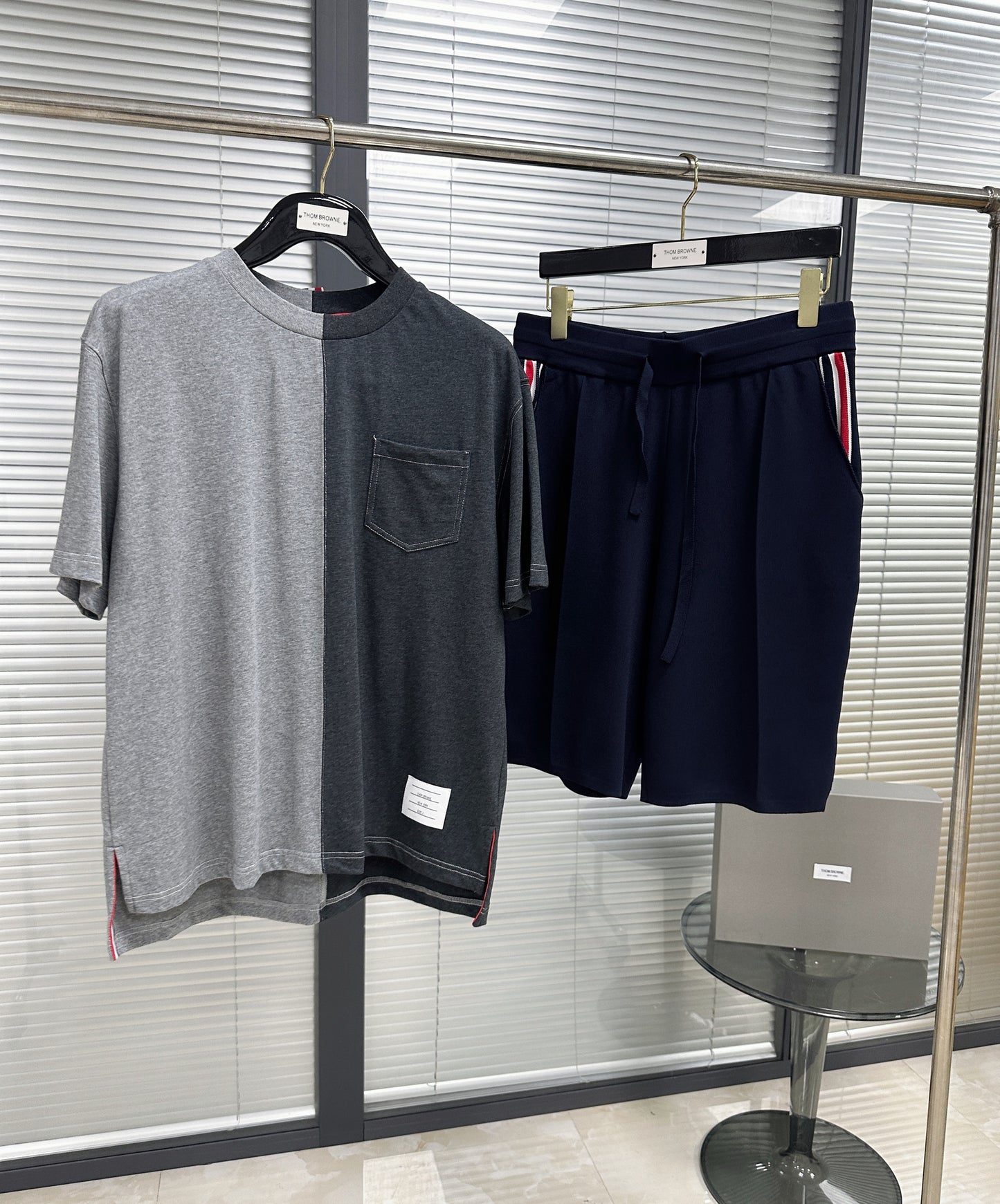 White and Dark Blue Short - FashionHype.xyz