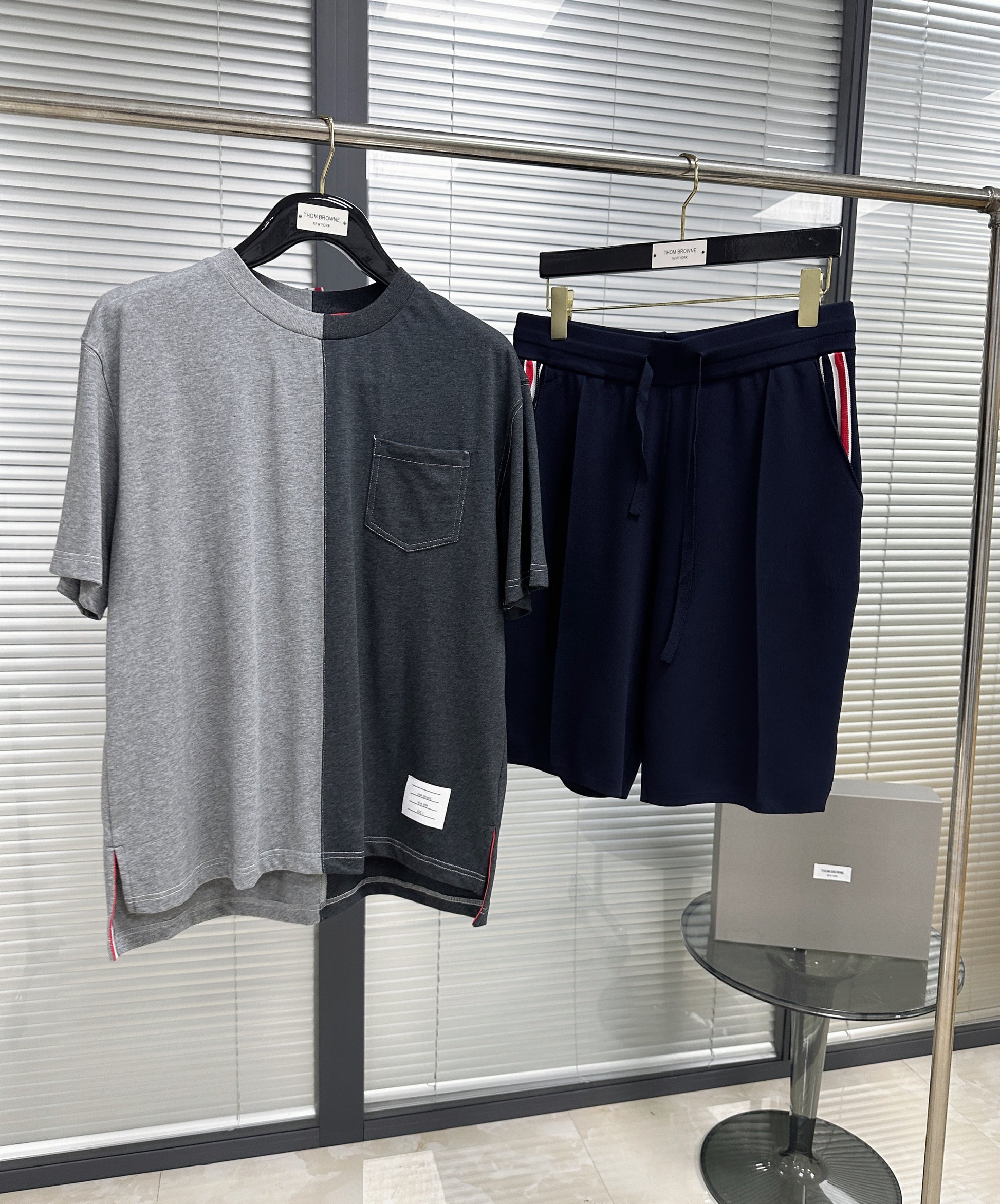 White and Dark Blue Short - FashionHype.xyz