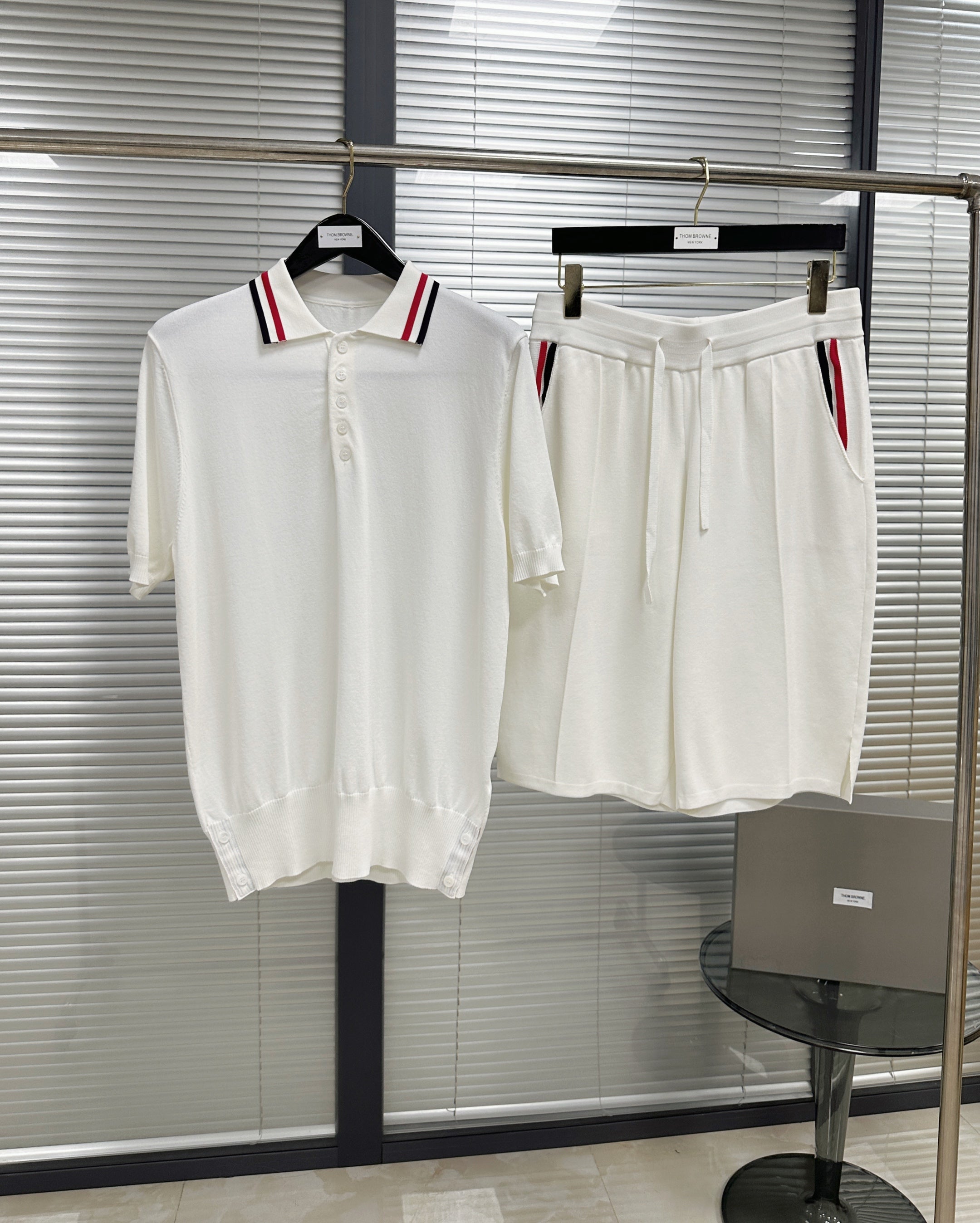 White and Dark Blue Short - FashionHype.xyz