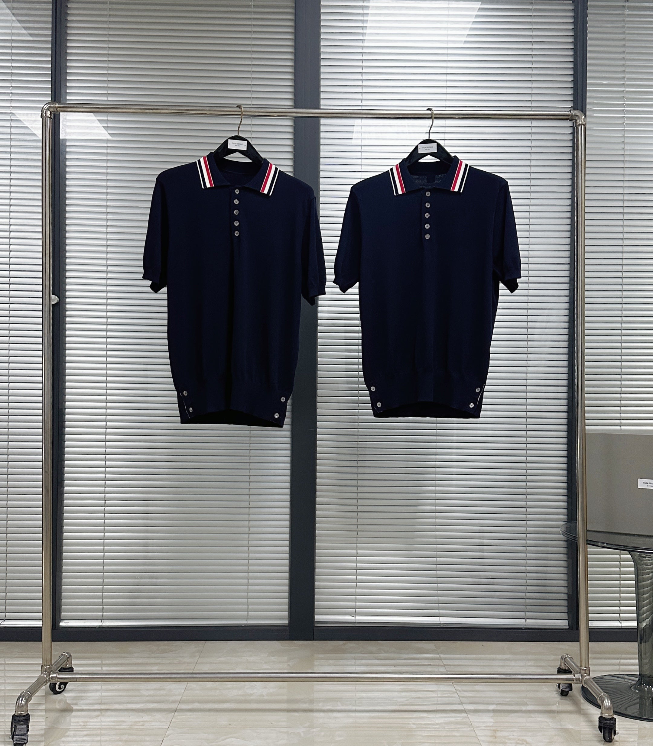 White and Dark Blue T-Shirt - FashionHype.xyz