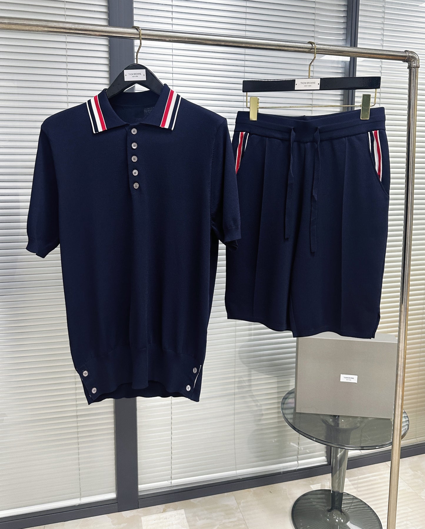 White and Dark Blue T-Shirt - FashionHype.xyz