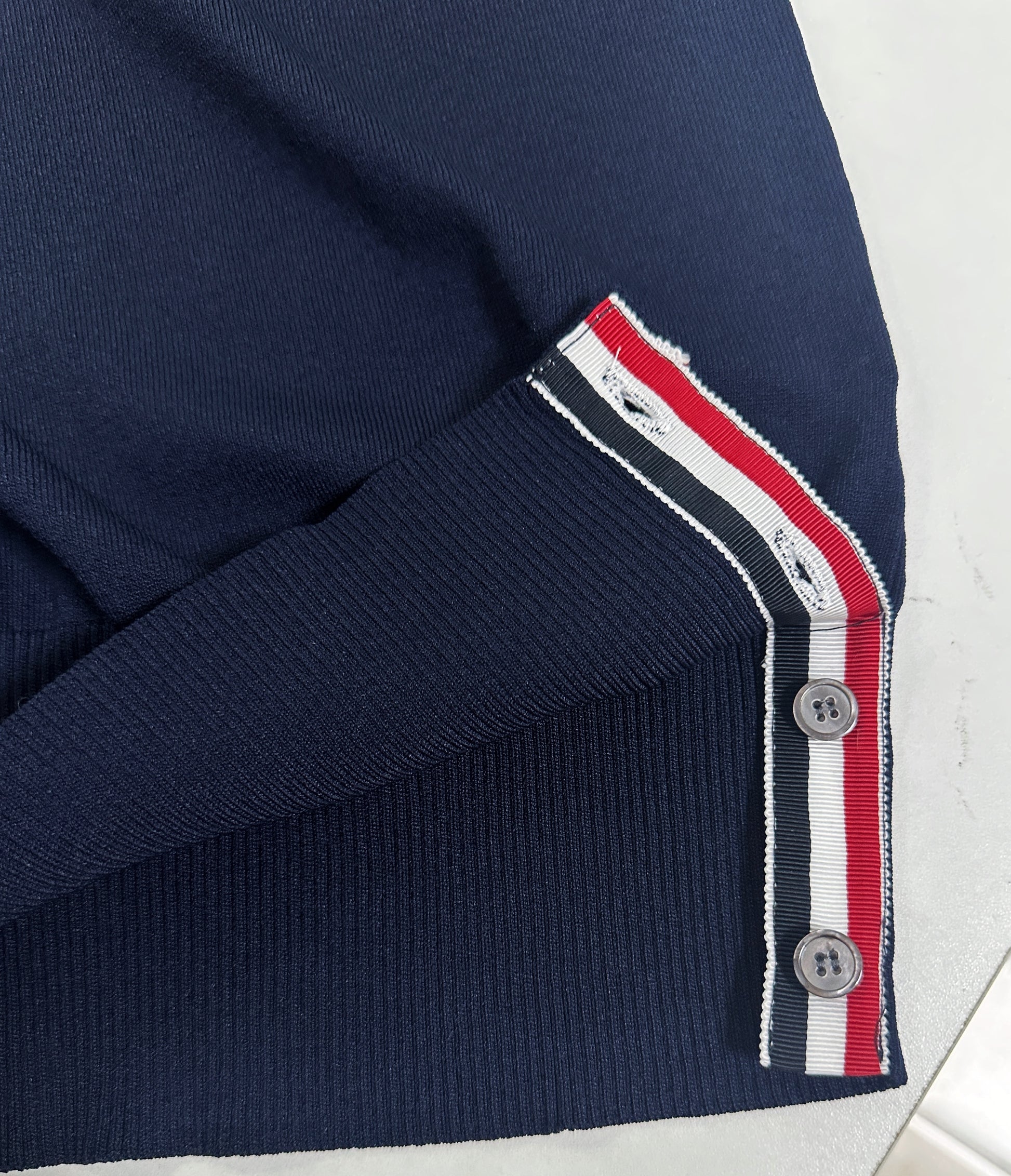 White and Dark Blue T-Shirt - FashionHype.xyz