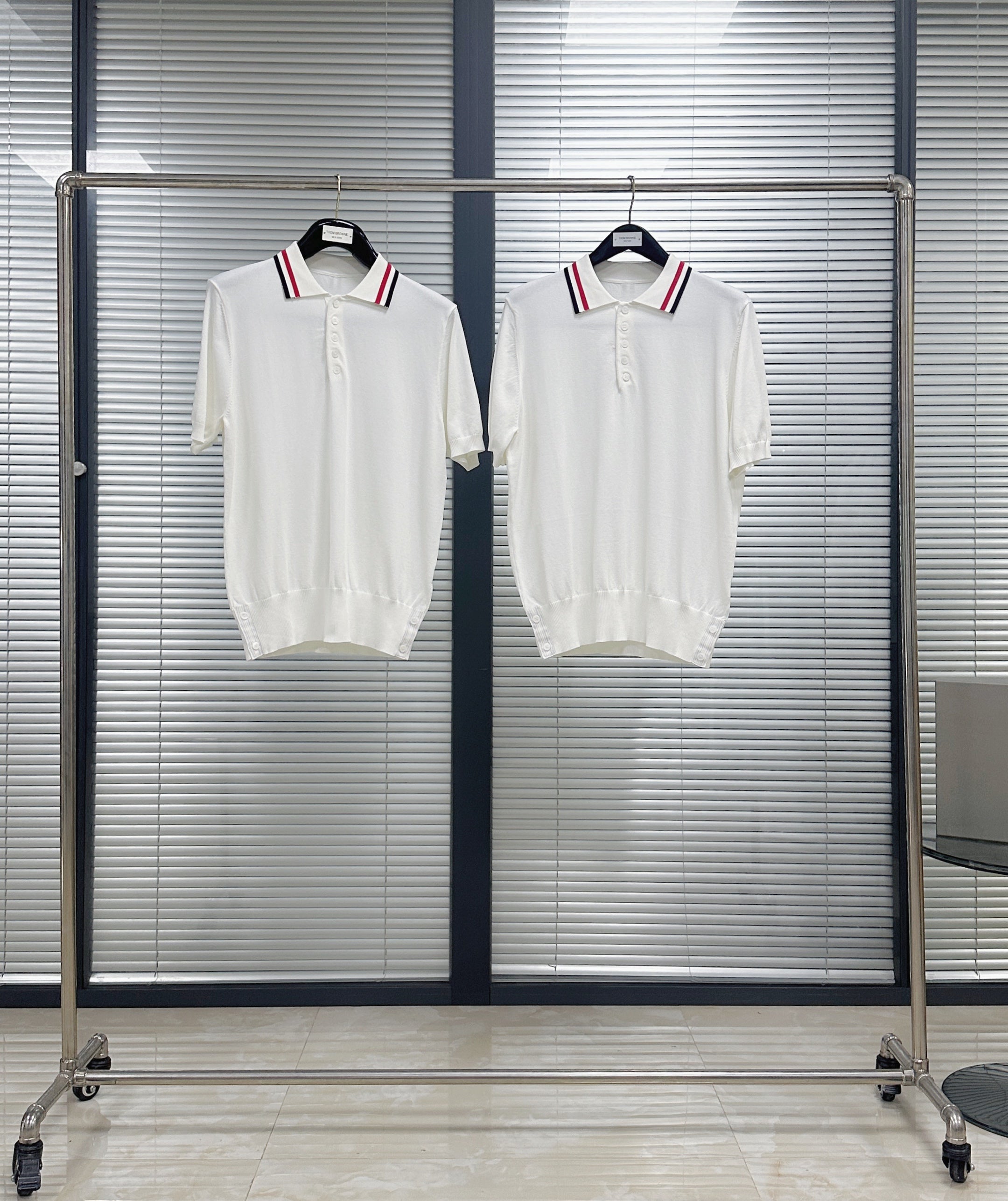 White and Dark Blue T-Shirt - FashionHype.xyz