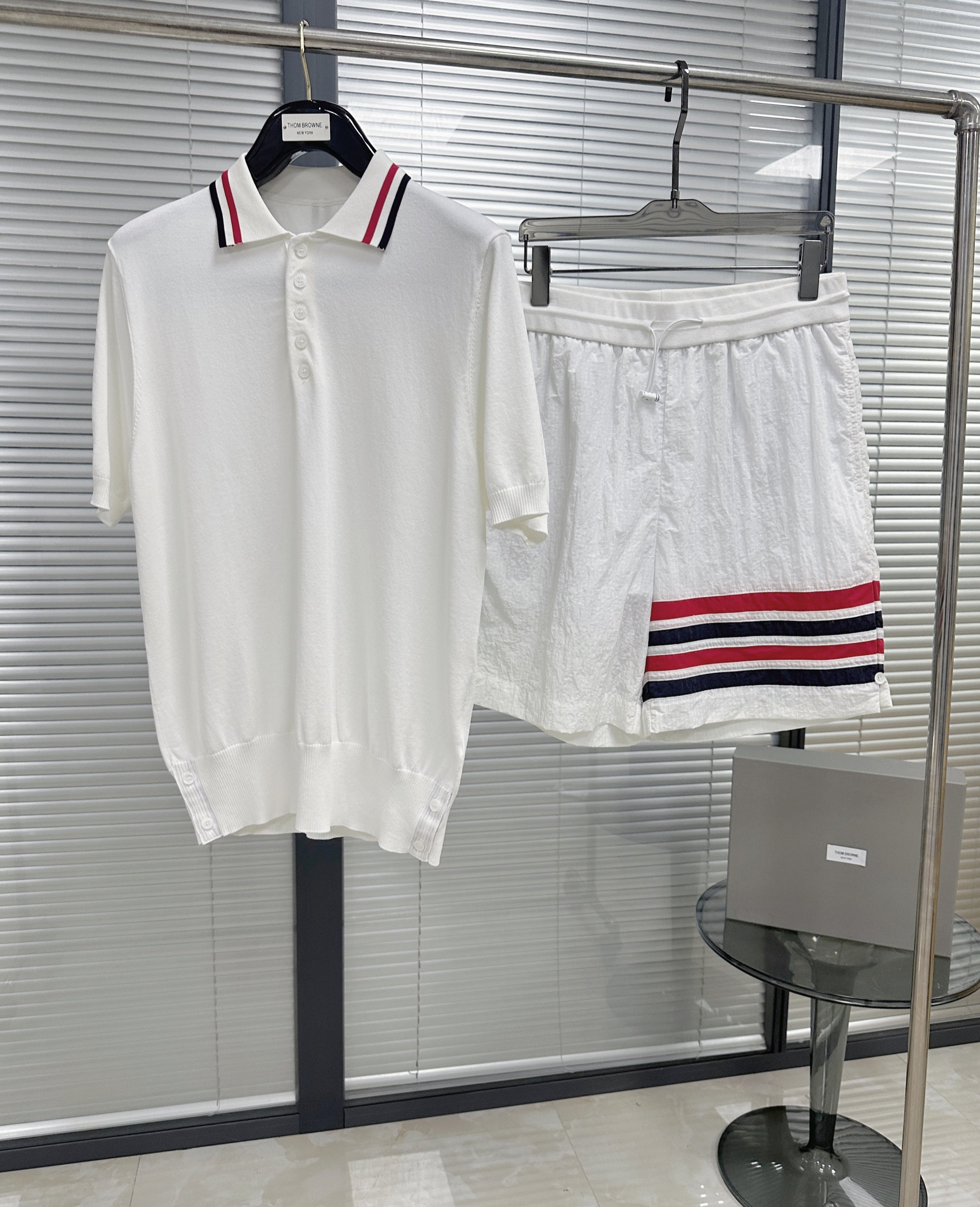White and Dark Blue T-Shirt - FashionHype.xyz