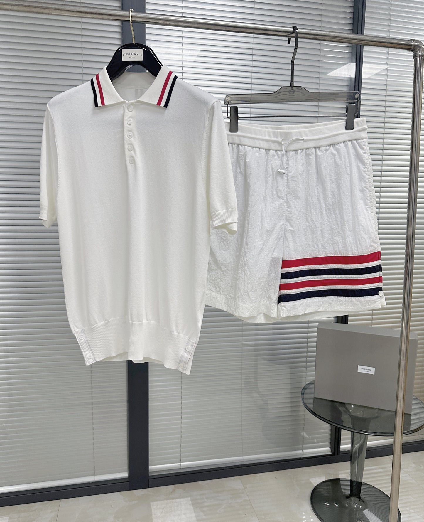 White and Dark Blue T-Shirt - FashionHype.xyz