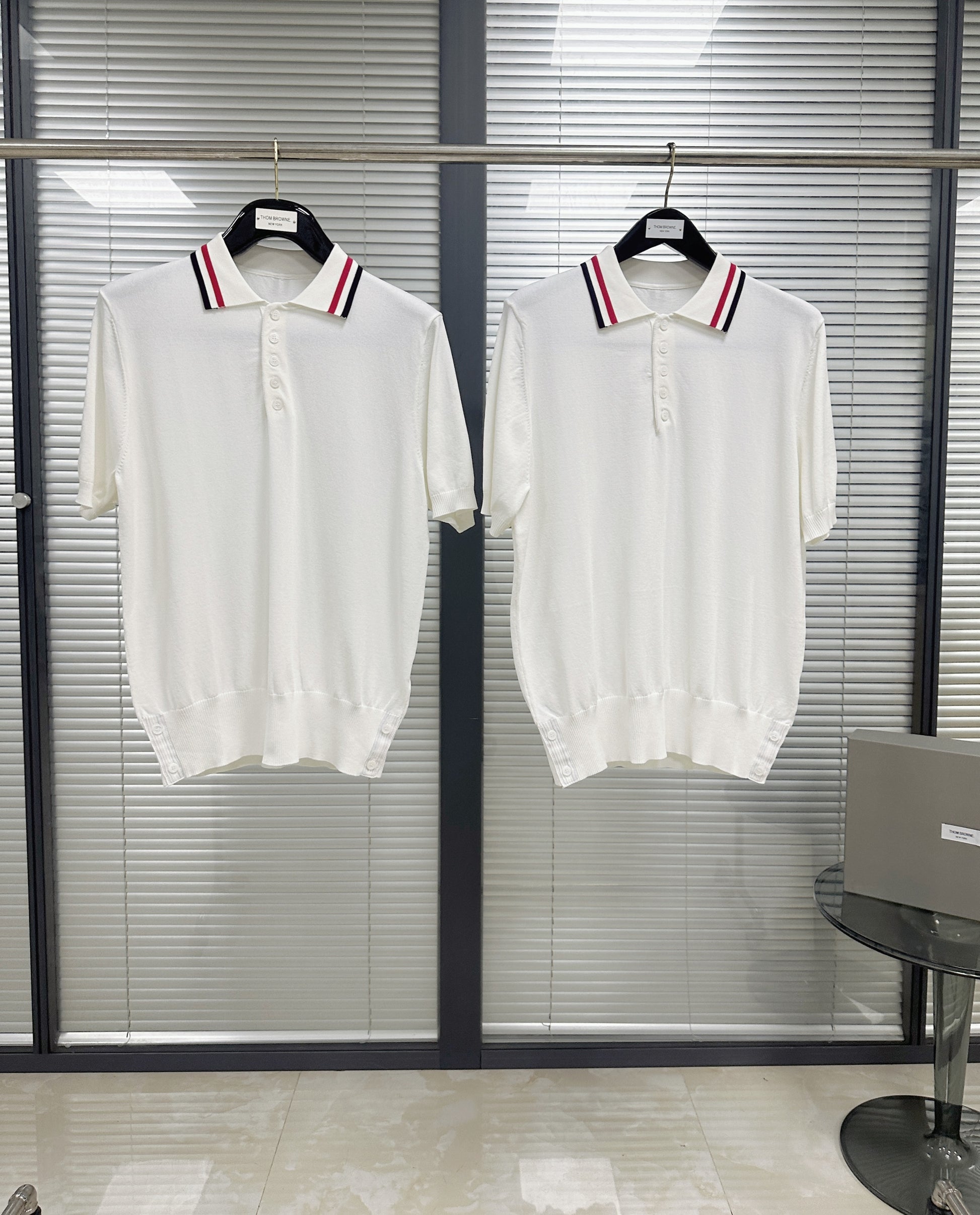 White and Dark Blue T-Shirt - FashionHype.xyz