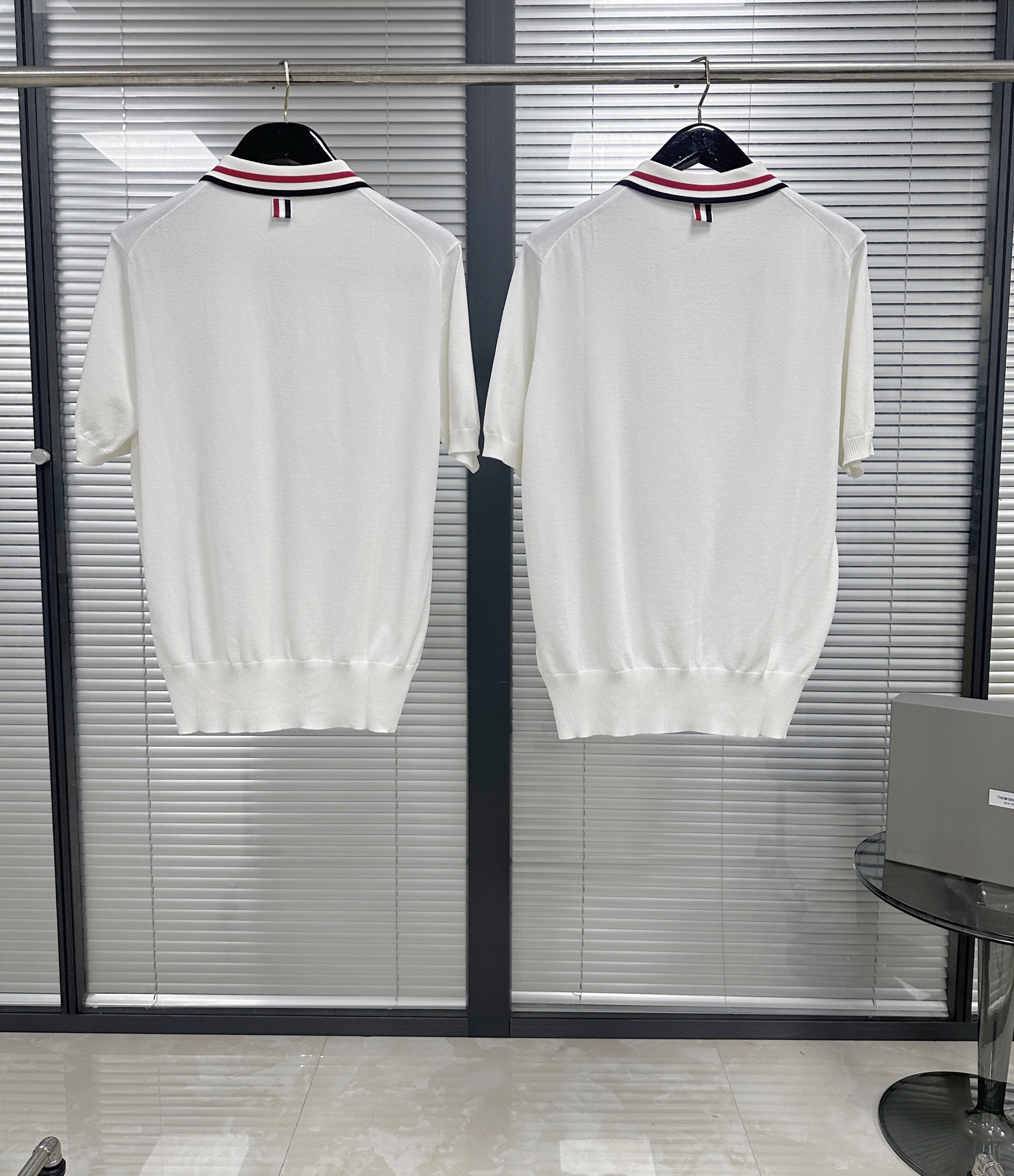White and Dark Blue T-Shirt - FashionHype.xyz
