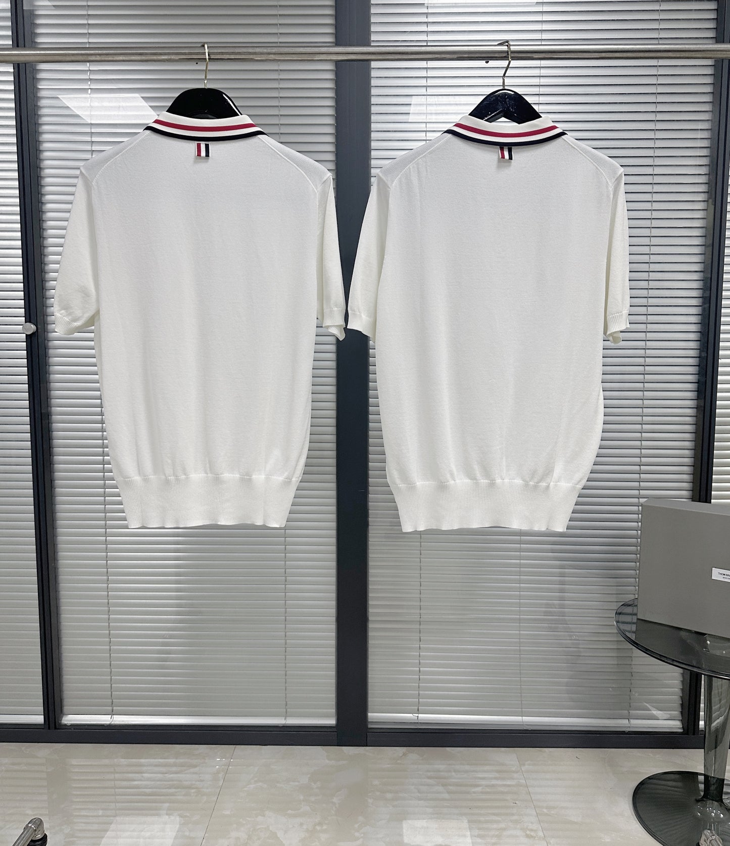 White and Dark Blue T-Shirt - FashionHype.xyz