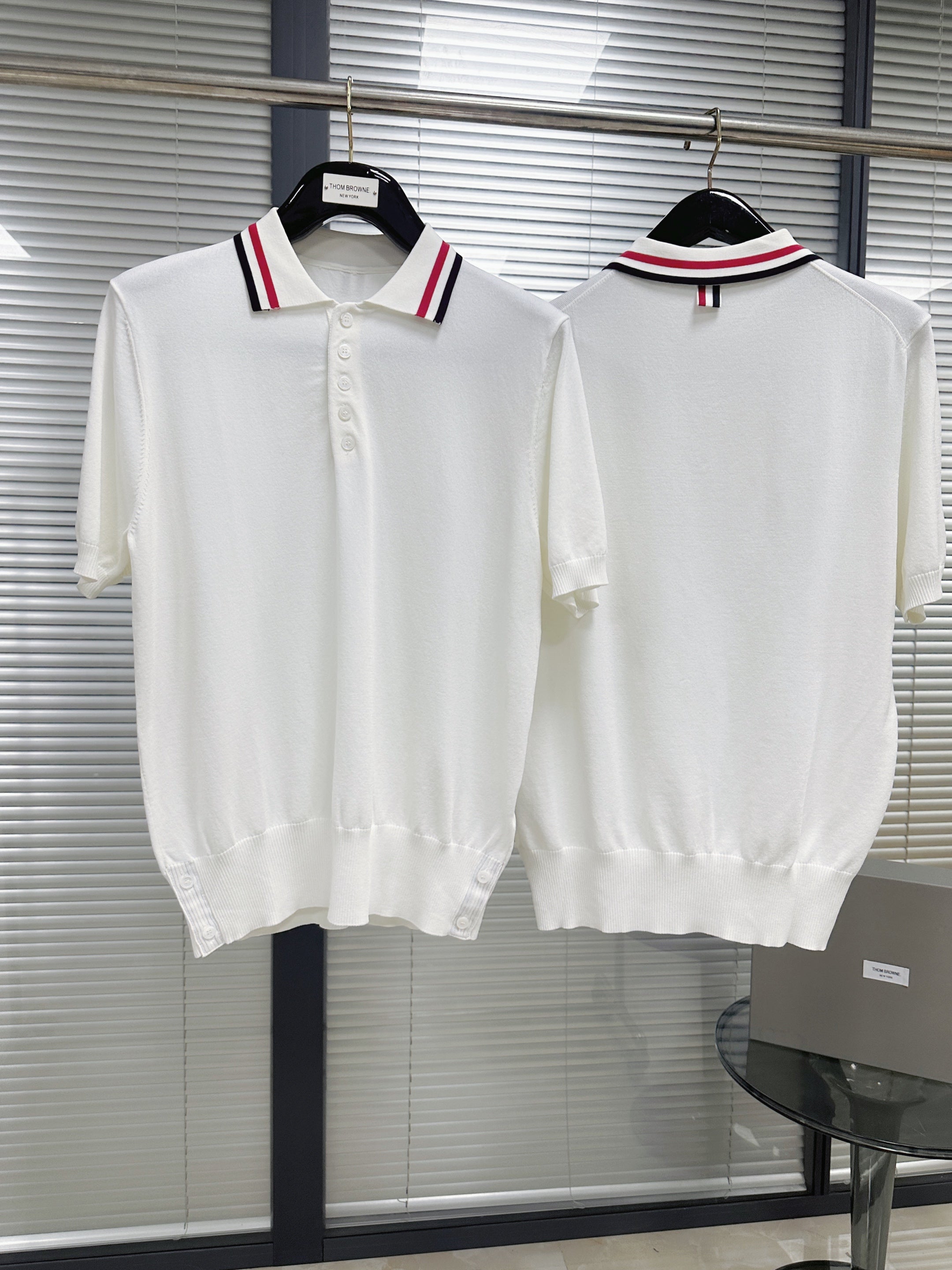 White and Dark Blue T-Shirt - FashionHype.xyz