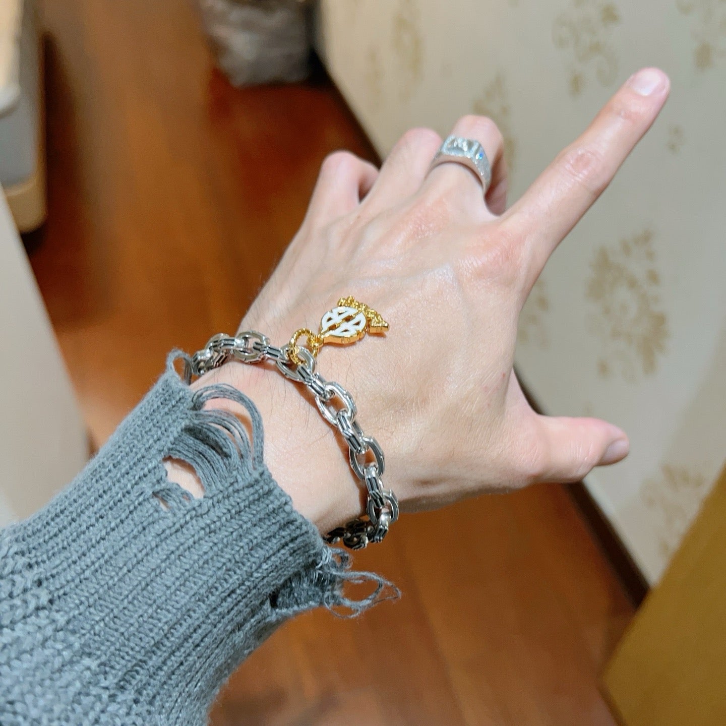 Pulsera de plata y oro