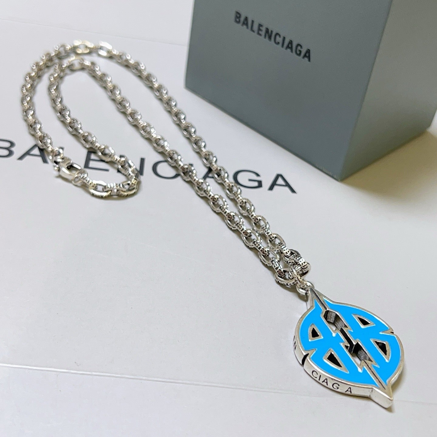 Silver Blue Necklace - FashionHype.xyz