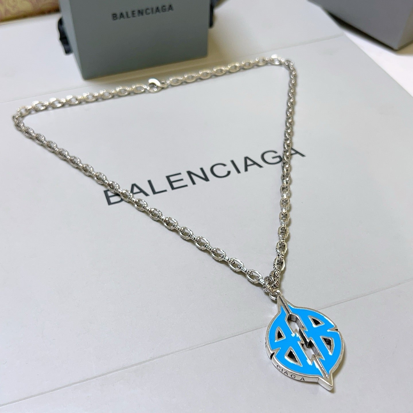 Silver Blue Necklace - FashionHype.xyz