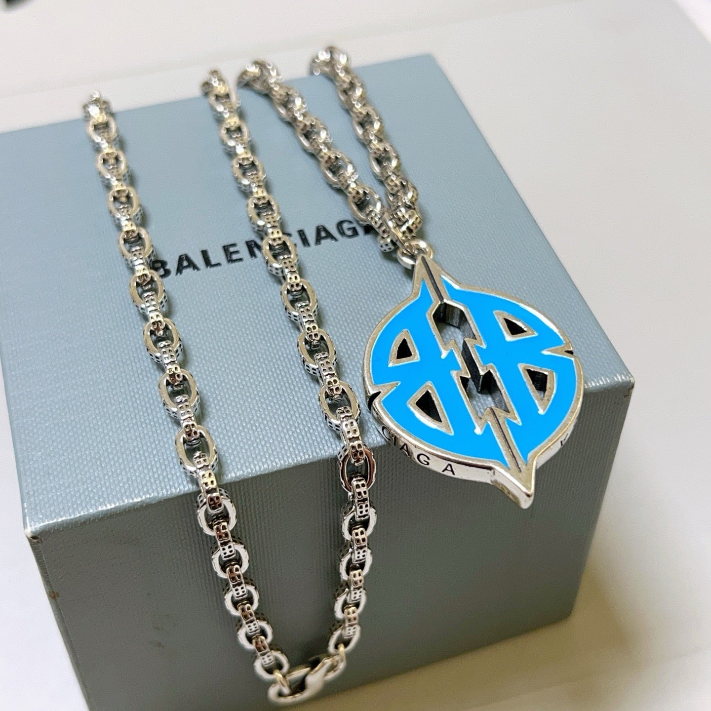 Silver Blue Necklace - FashionHype.xyz