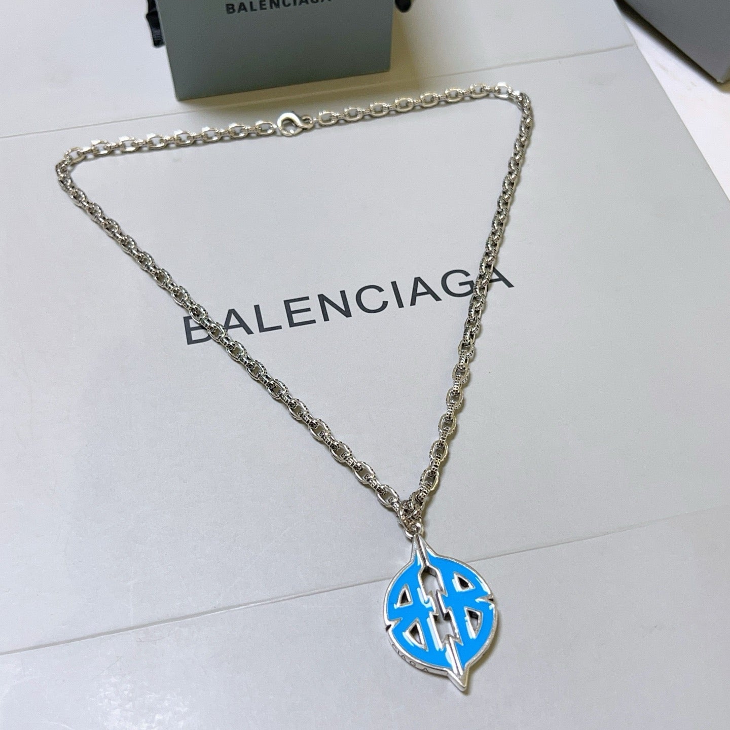 Silver Blue Necklace - FashionHype.xyz