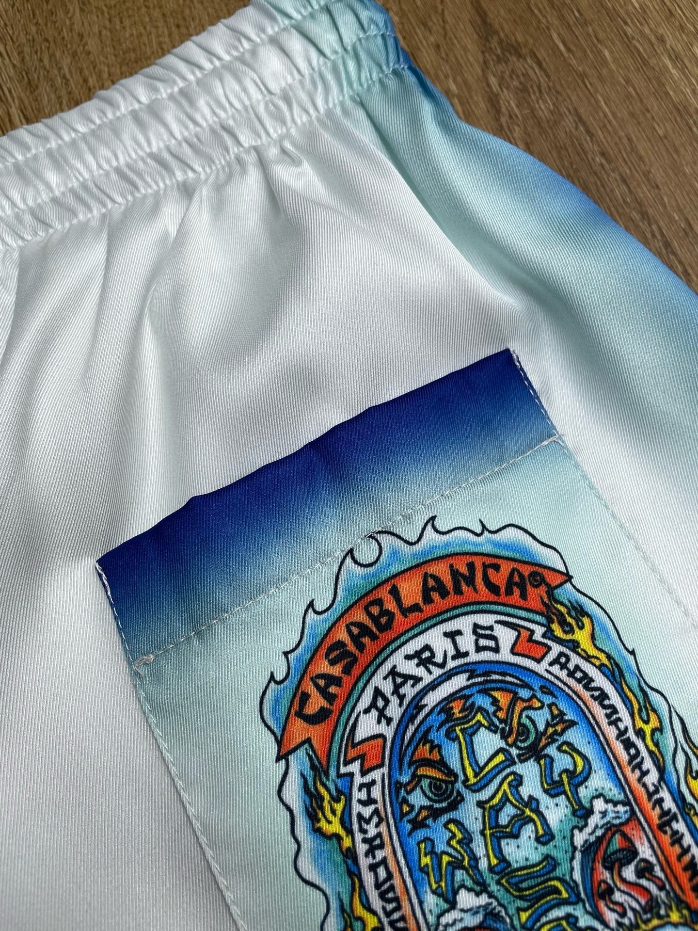 Weiß Blau Short
