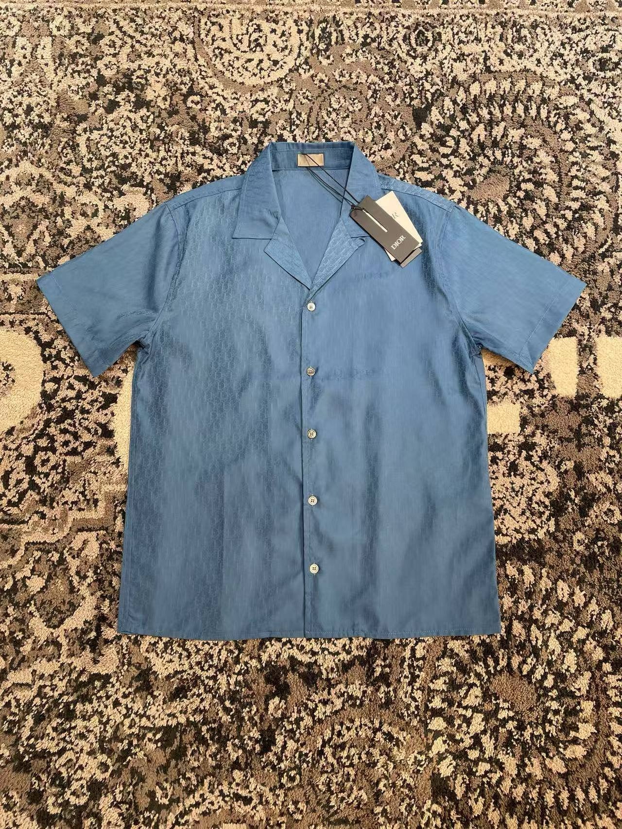 Blue and Light Green Shirt - FashionHype.xyz
