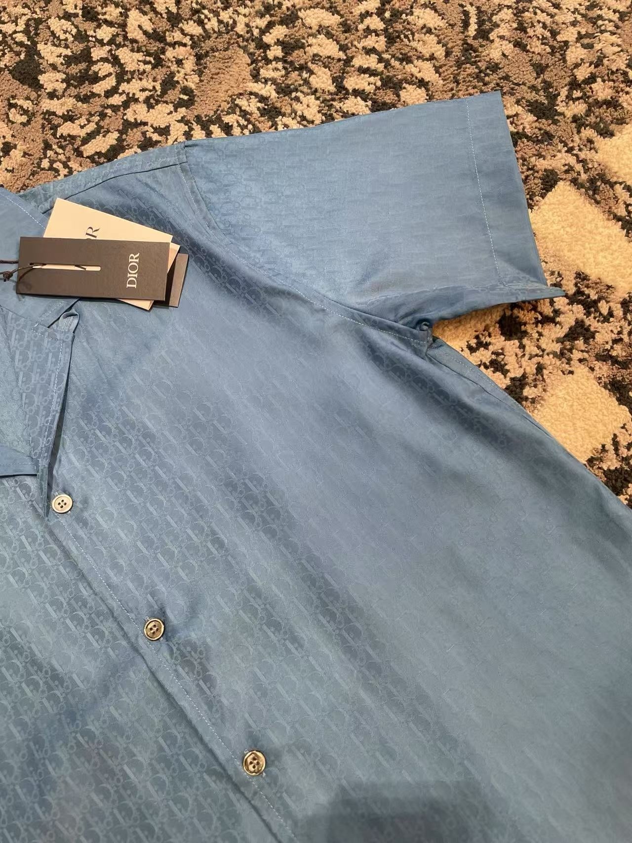 Blue and Light Green Shirt - FashionHype.xyz
