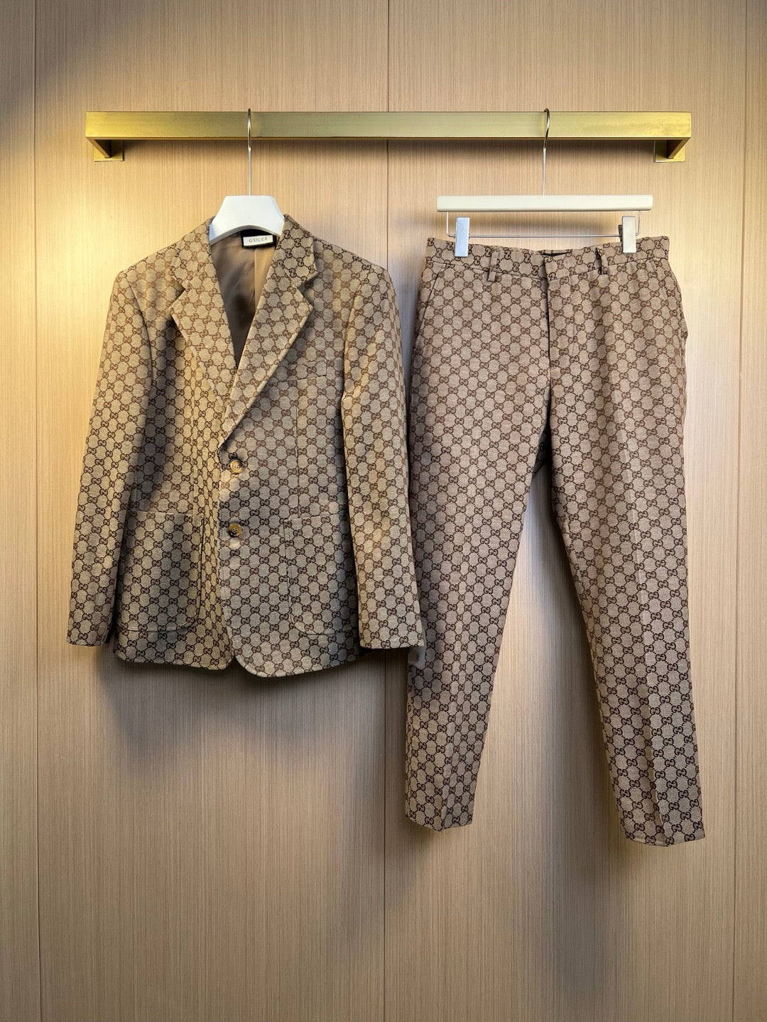 Khaki Jacket and Pant Suit - FashionHype.xyz