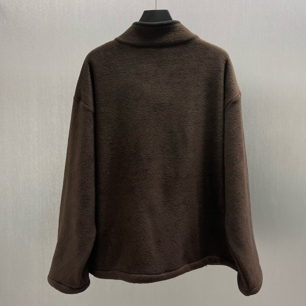 Brown and Dark Blue Jacket - Size L