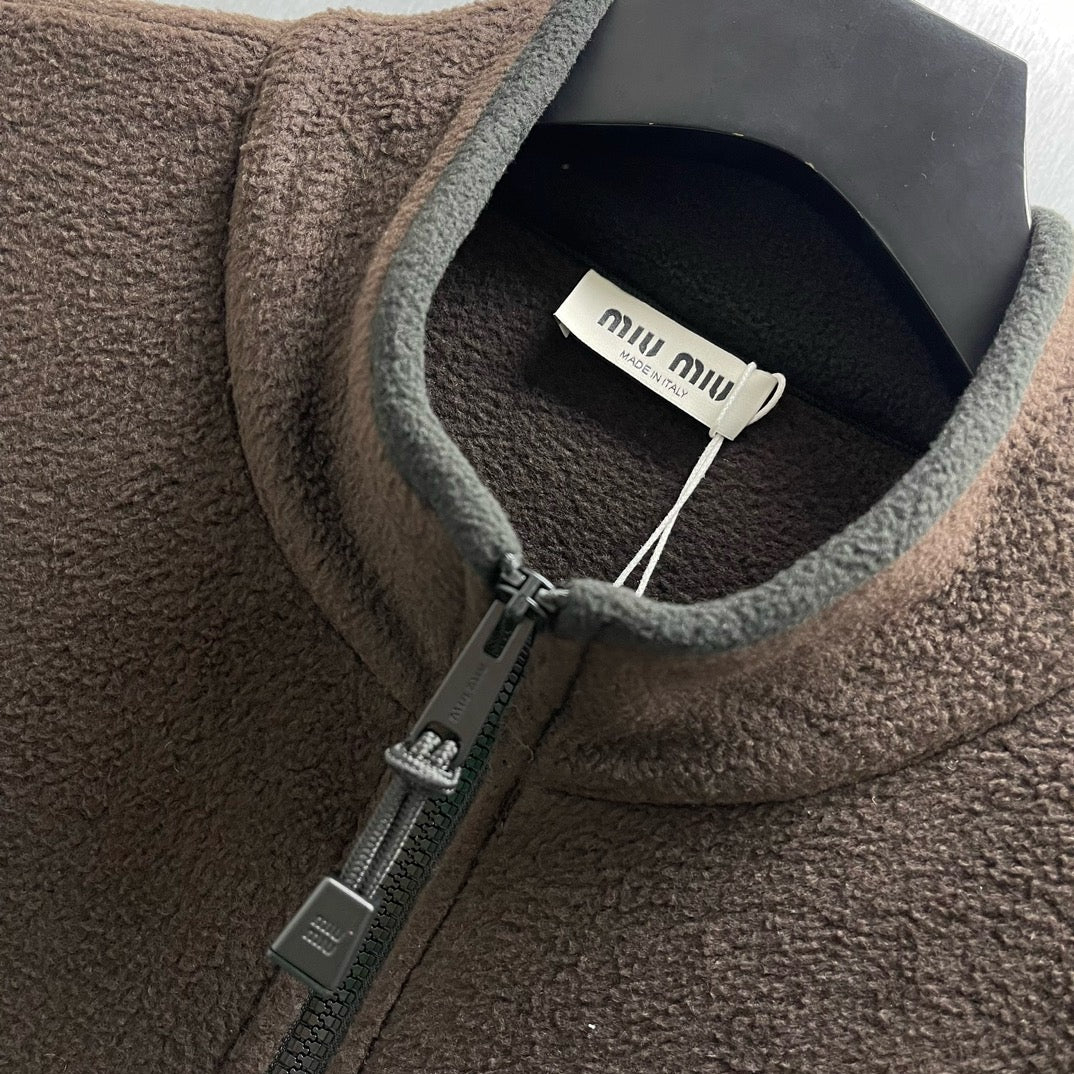 Brown and Dark Blue Jacket - Size L