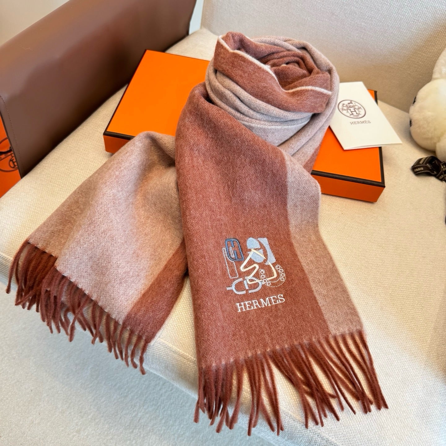 Brown and Rose Scarf