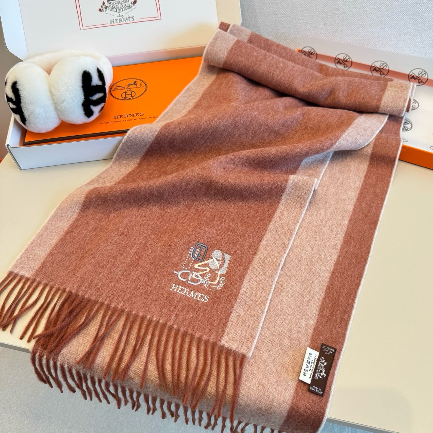 Brown and Rose Scarf