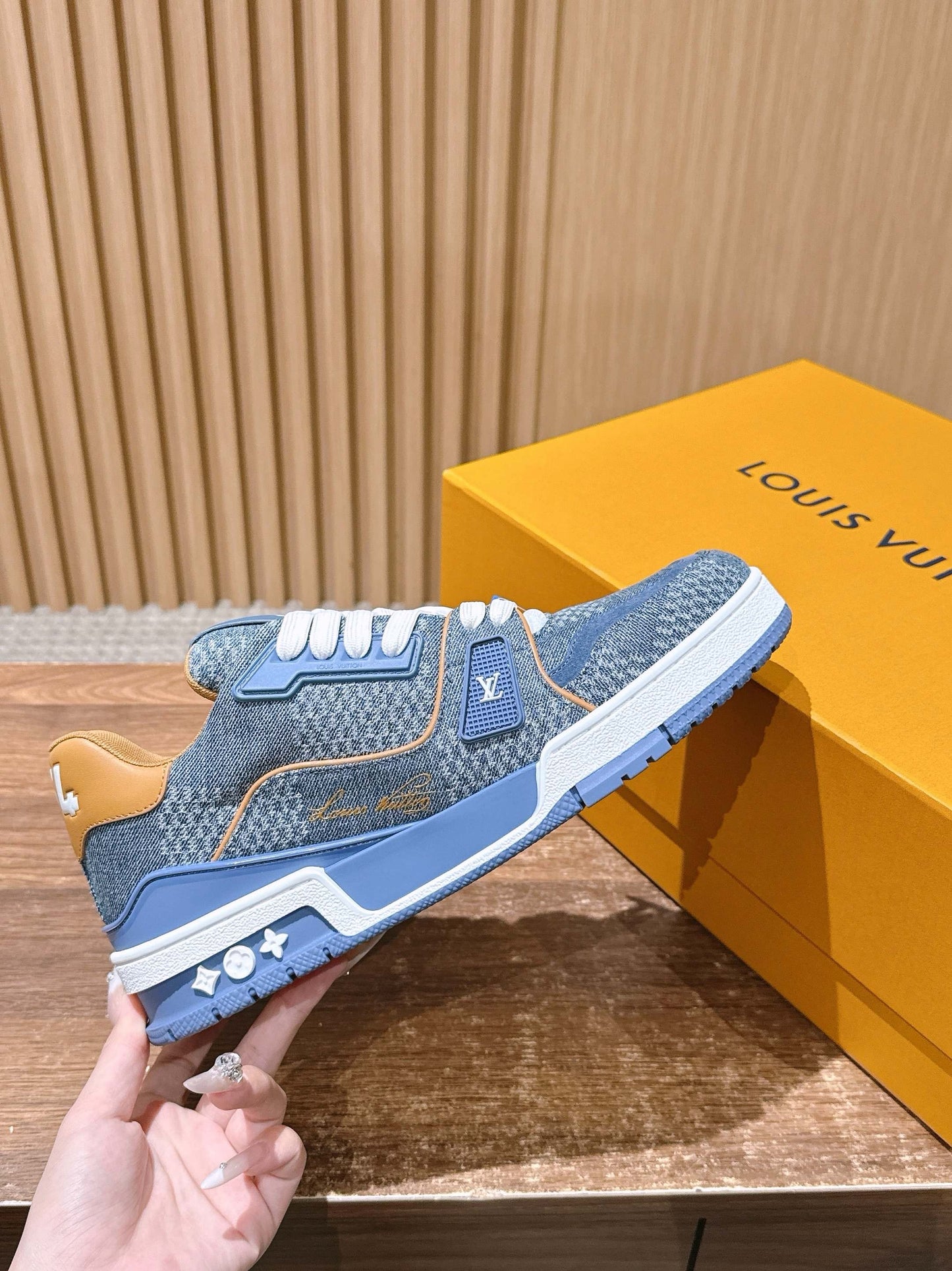 Blue and Black Shoes