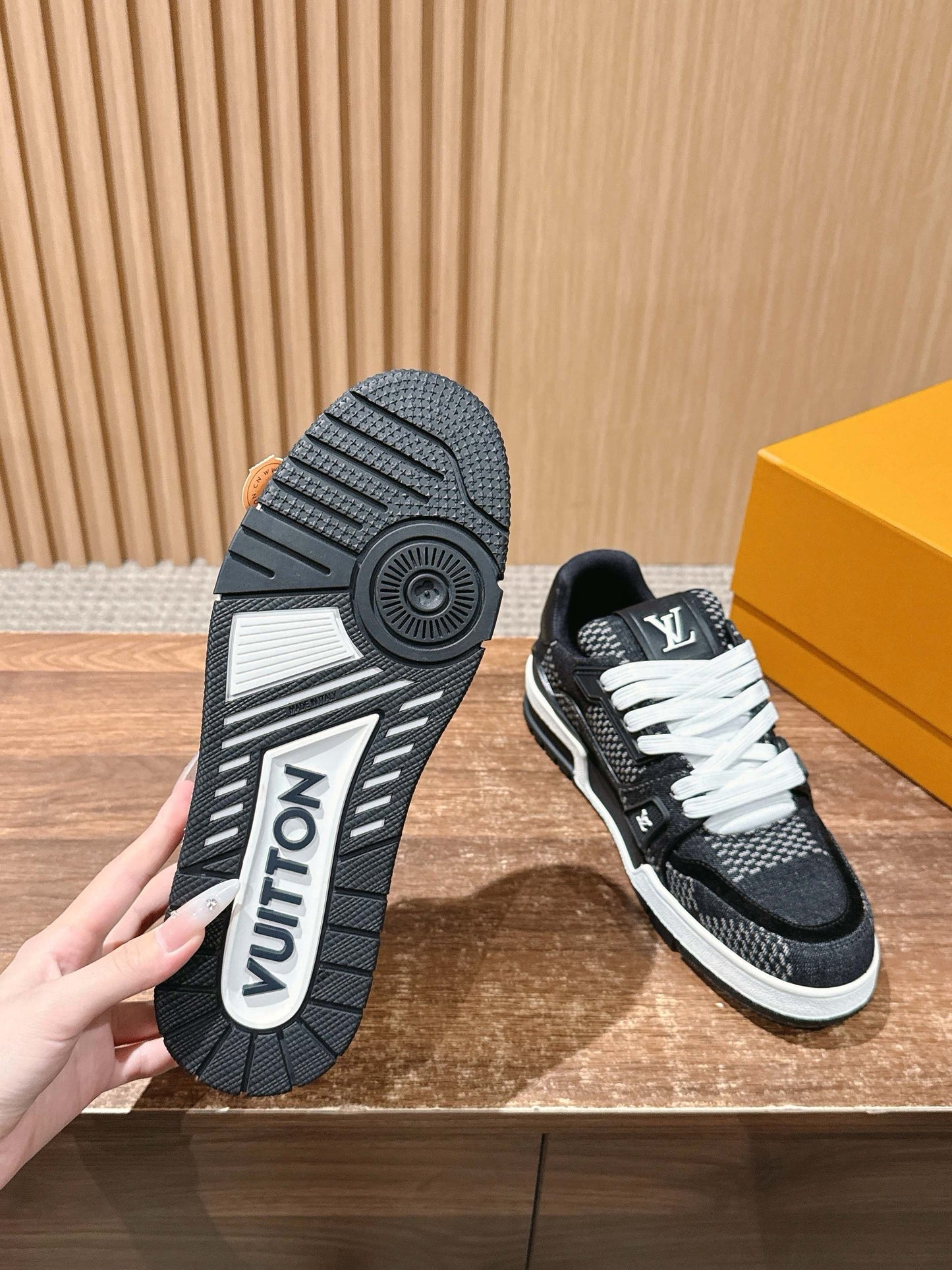 Blue and Black Shoes