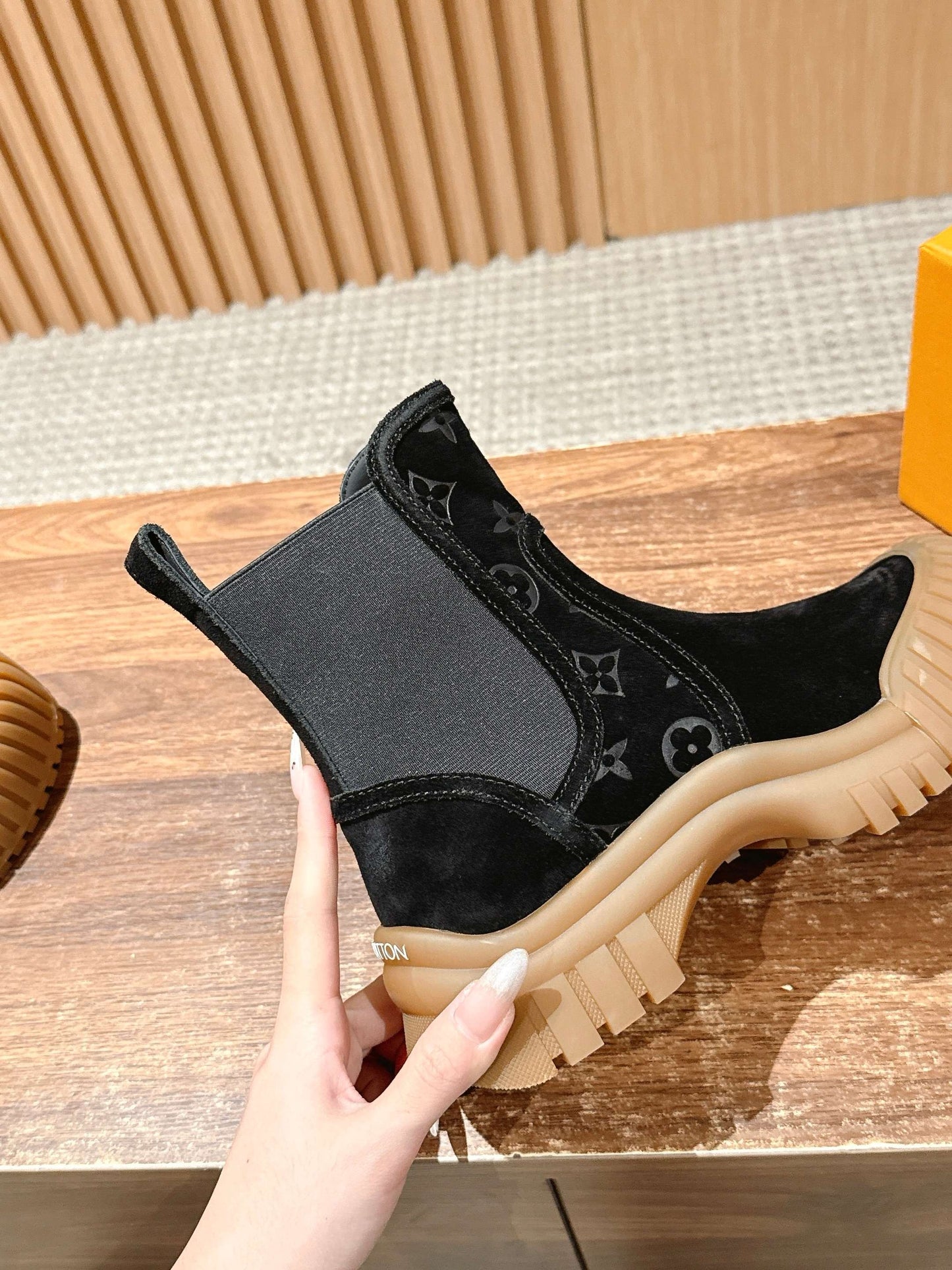 Black and Beige Shoes