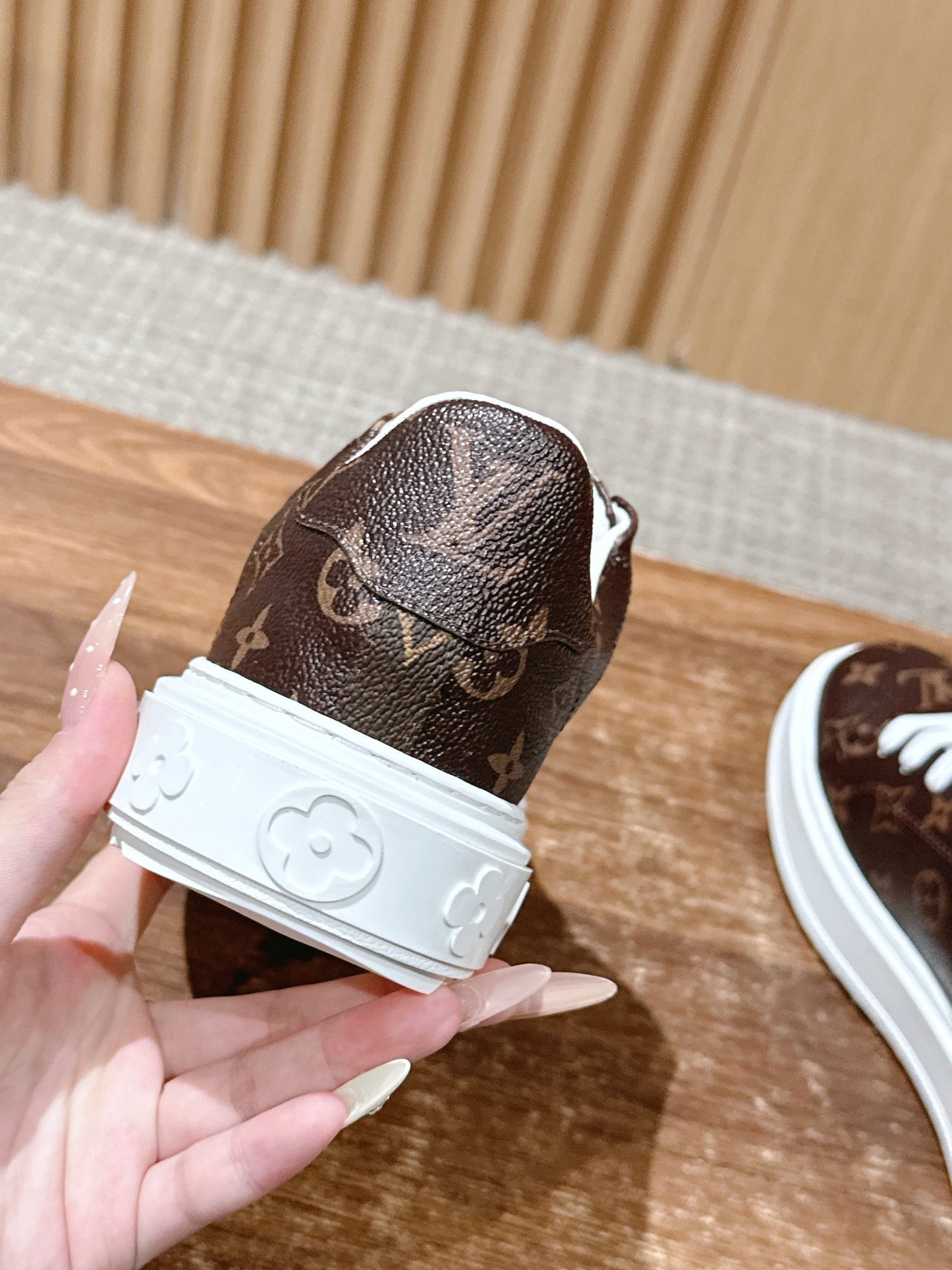 Brown and White Shoes