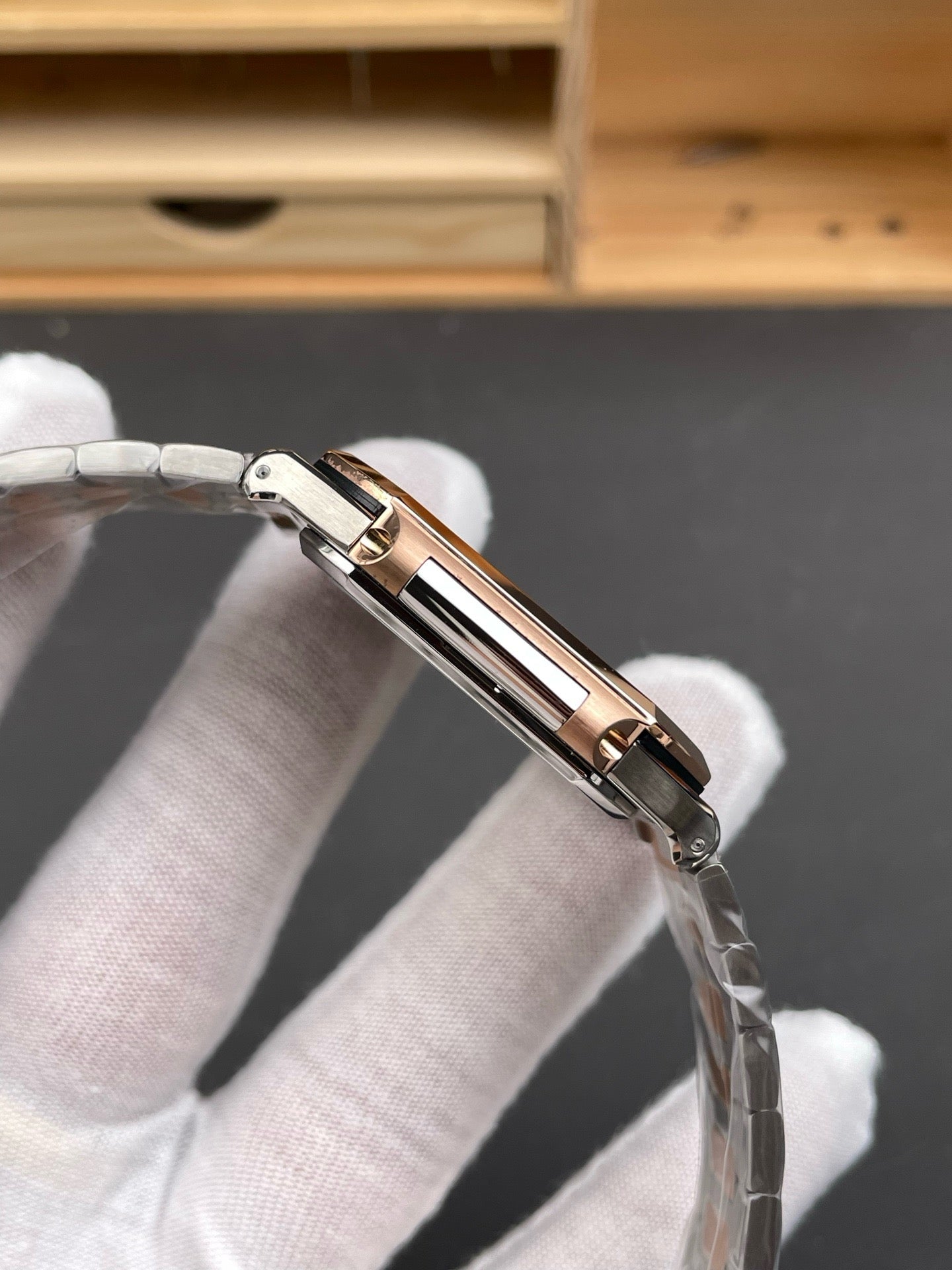 Rose Gold Silver Watch